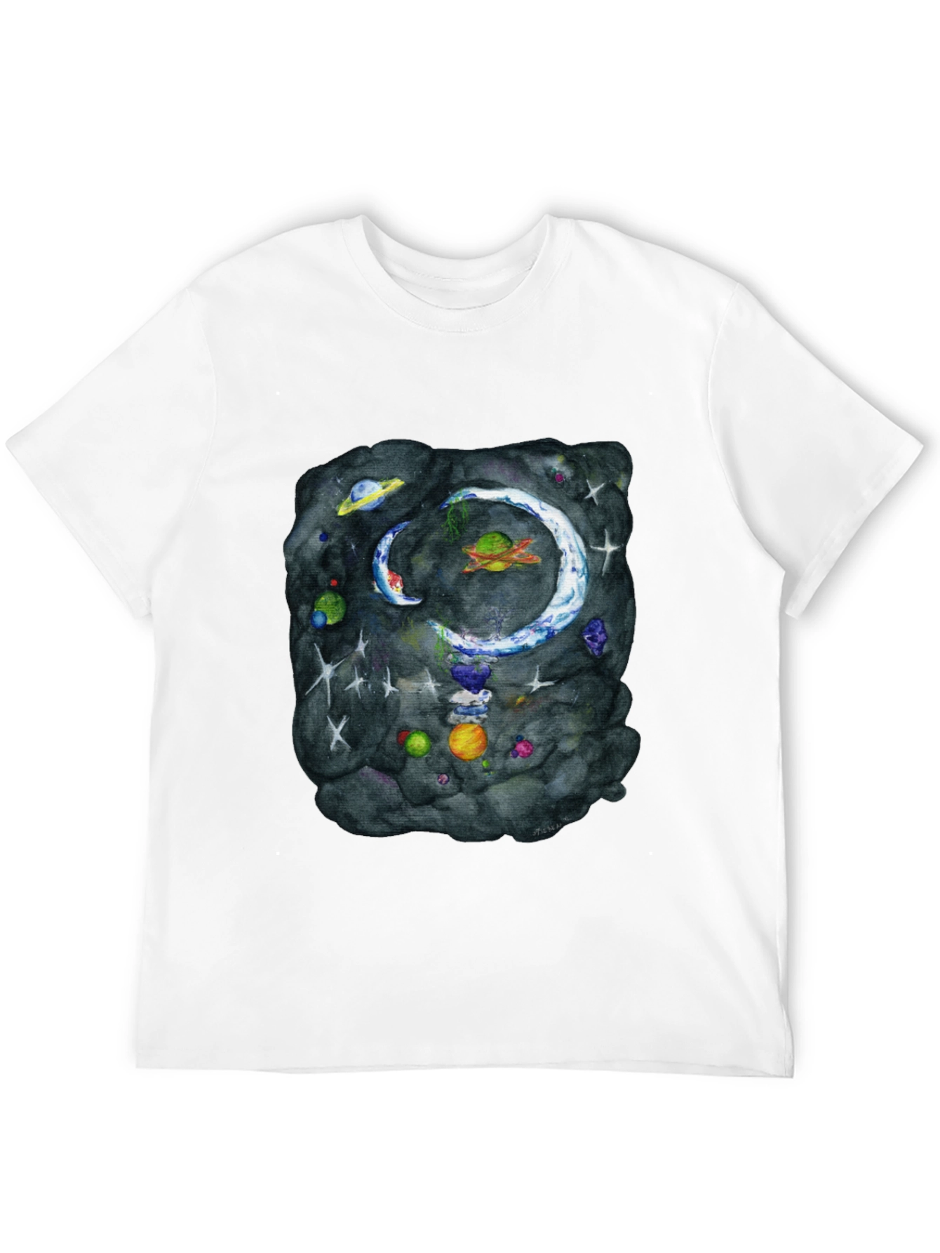 Cosmic Galaxy Graphic Tee - Mens Black T-Shirt