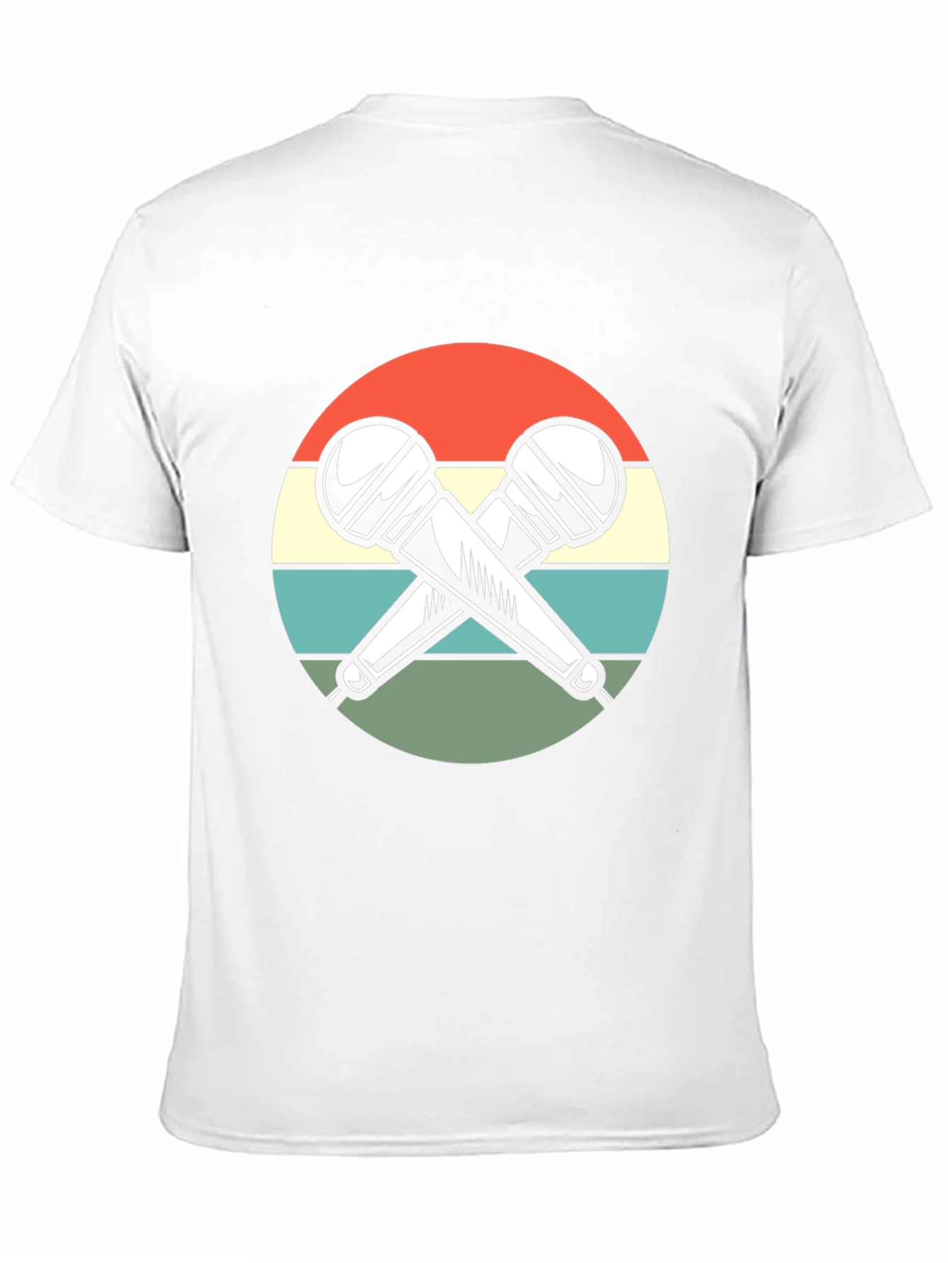 Retro Microphone Graphic T-Shirt - Black