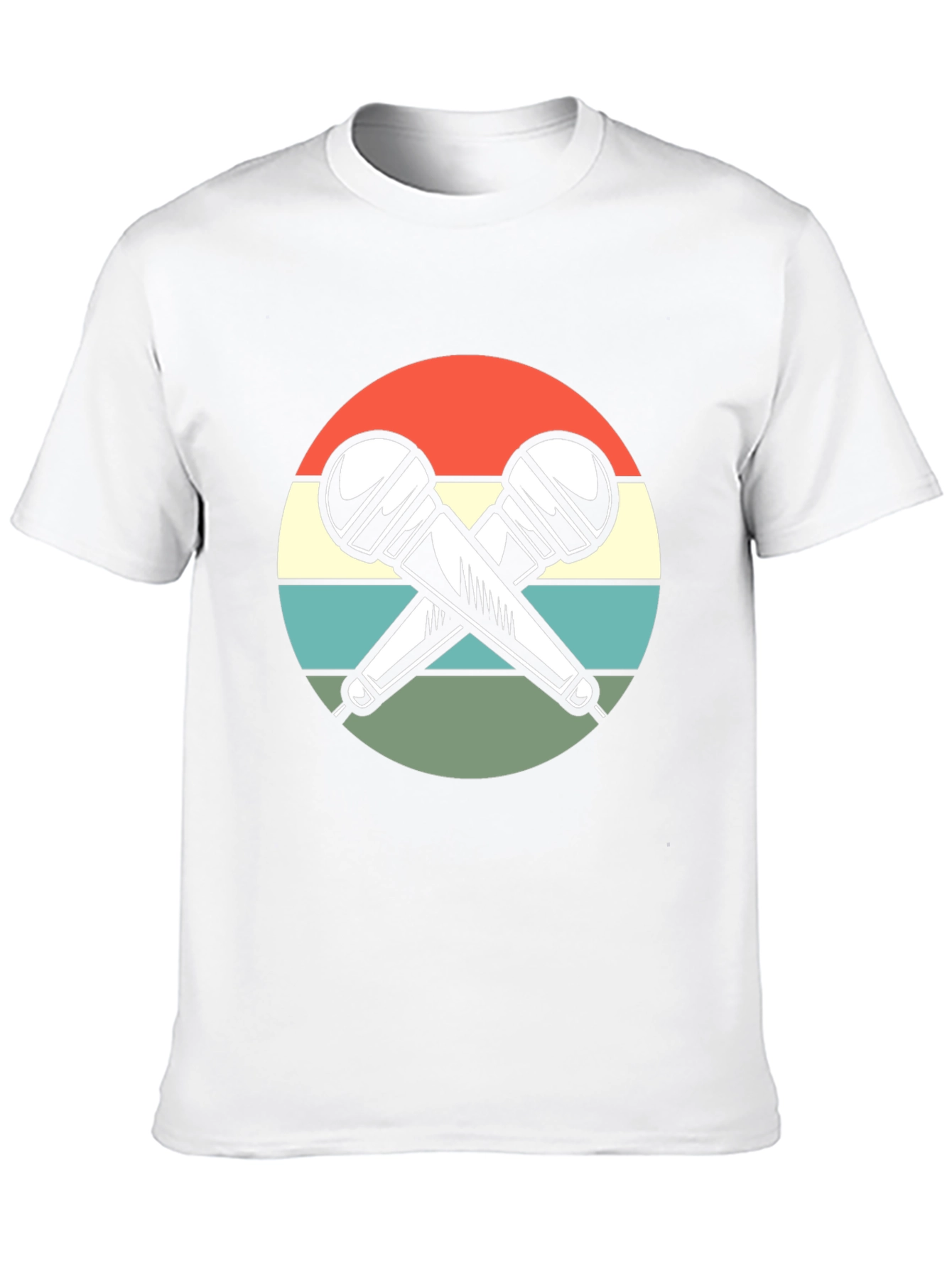 Retro Microphone Graphic T-Shirt - Black