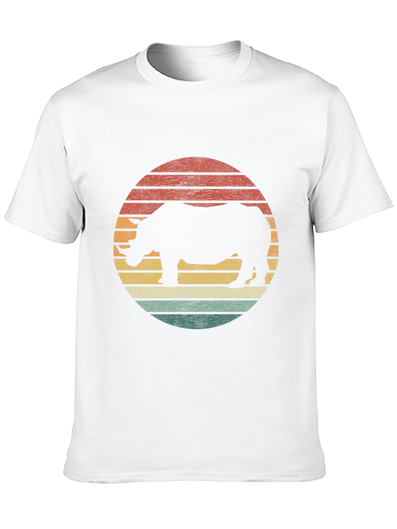 Retro Rhino Sunset Graphic Tee