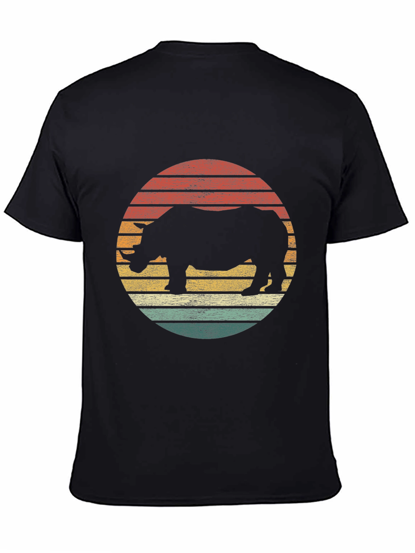 Retro Rhino Sunset Graphic Tee