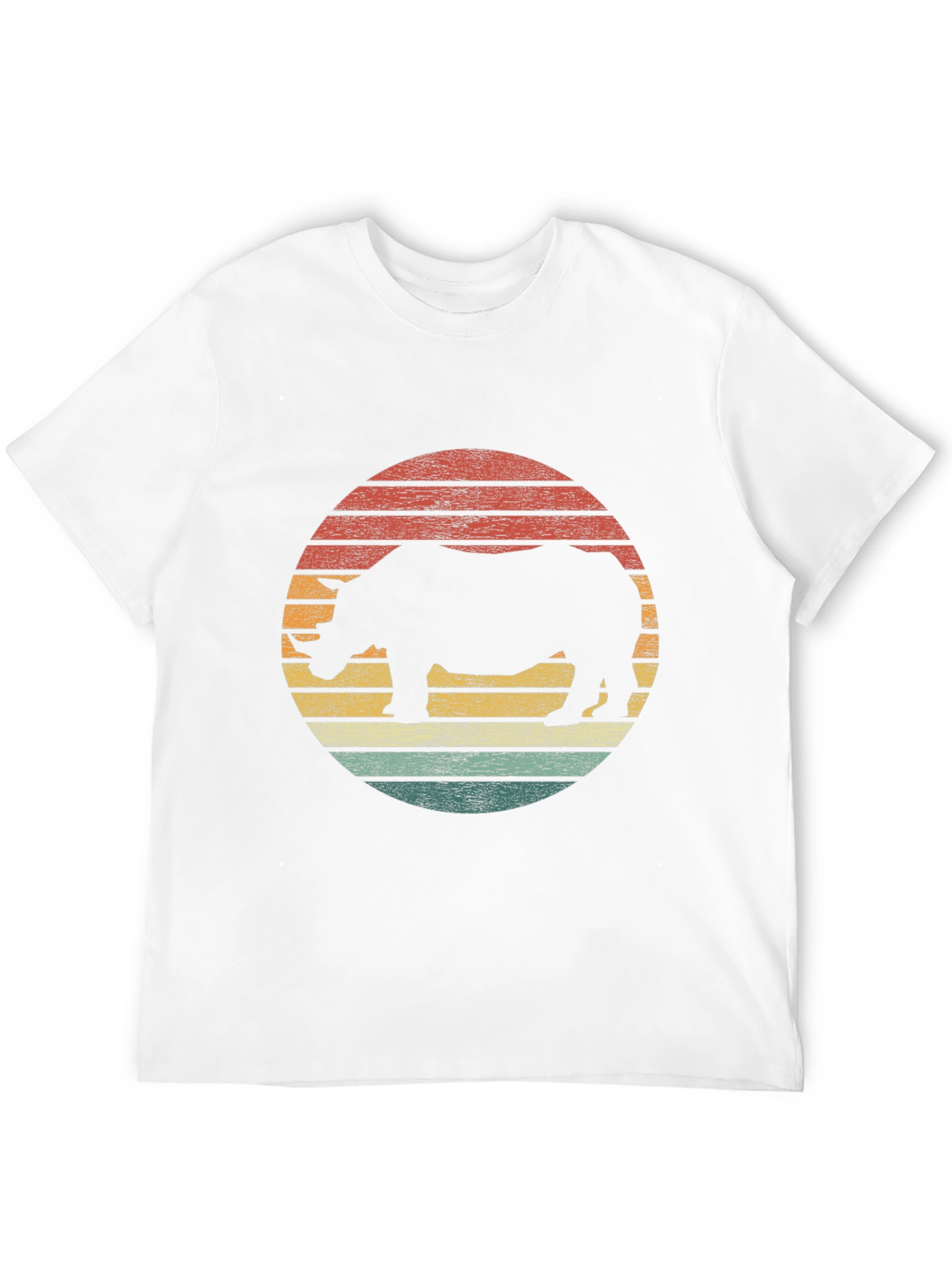 Retro Rhino Sunset Graphic Tee
