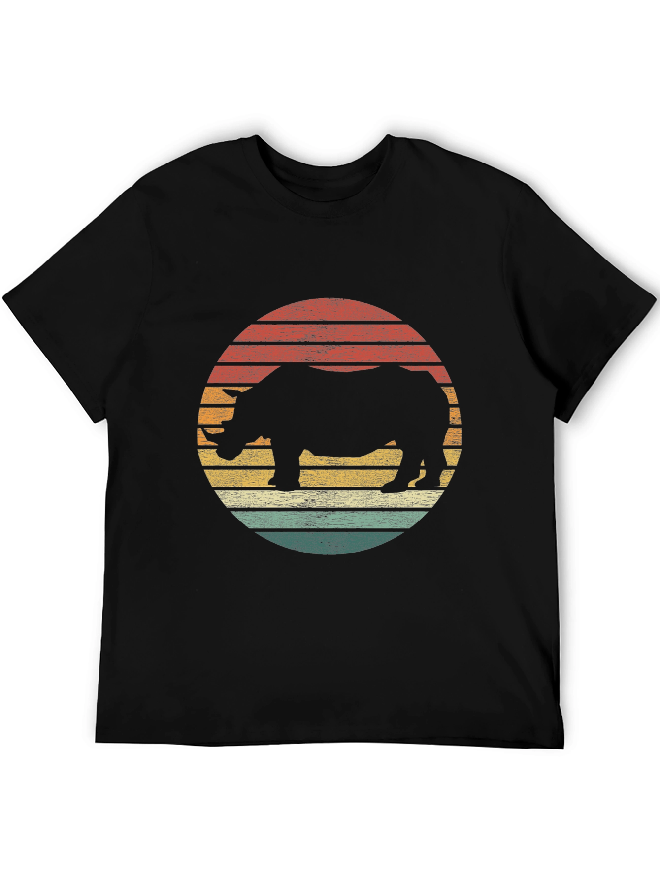 Retro Rhino Sunset Graphic Tee