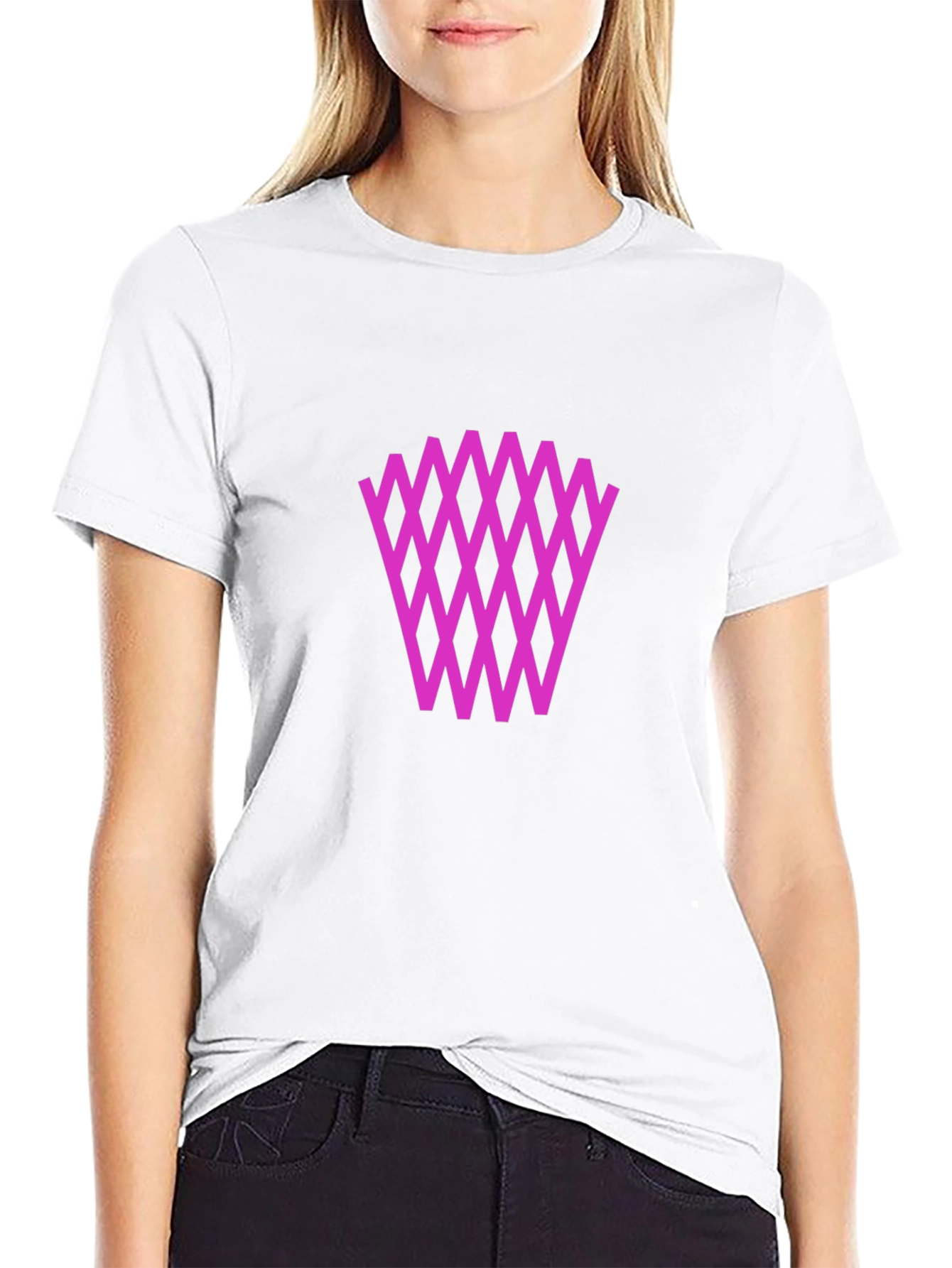 Graphic Tee: Diamond Weave Pattern - Black