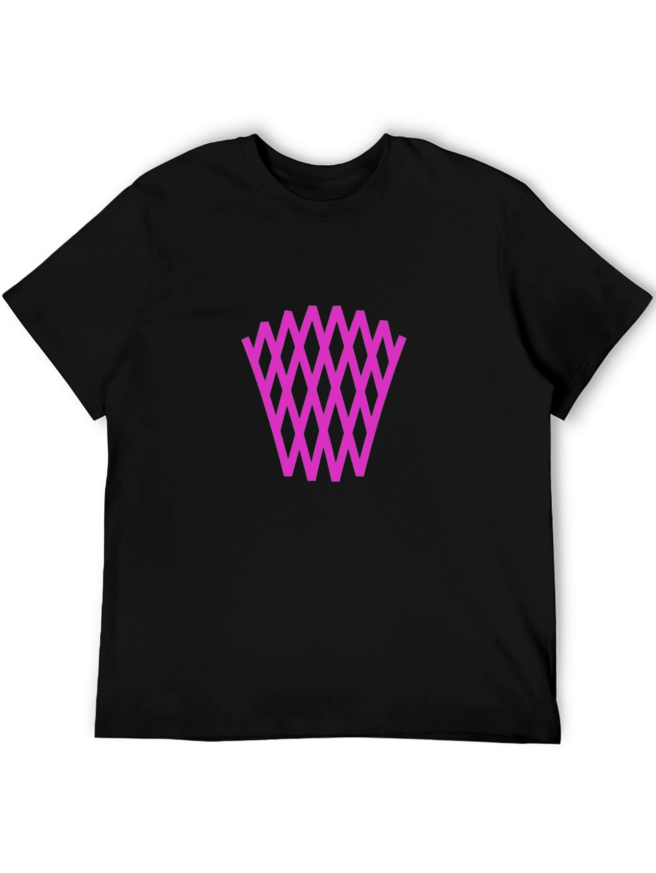 Graphic Tee: Diamond Weave Pattern - Black