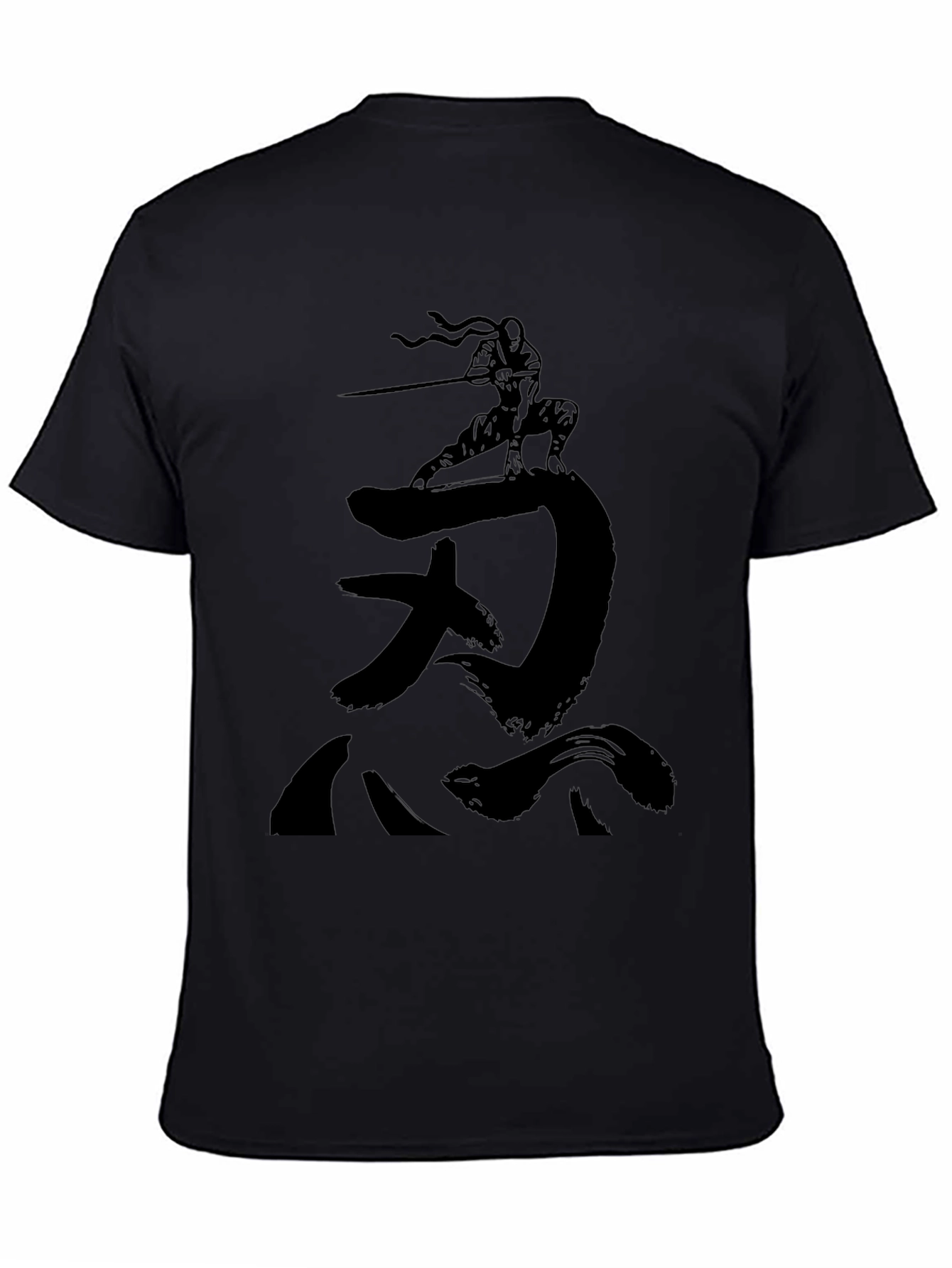 Ninja Silhouette Graphic Black T-Shirt