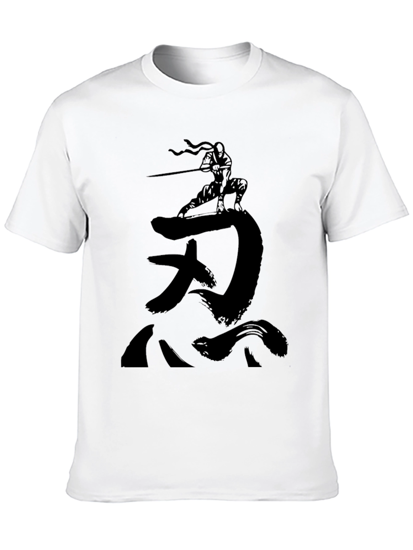 Ninja Silhouette Graphic Black T-Shirt