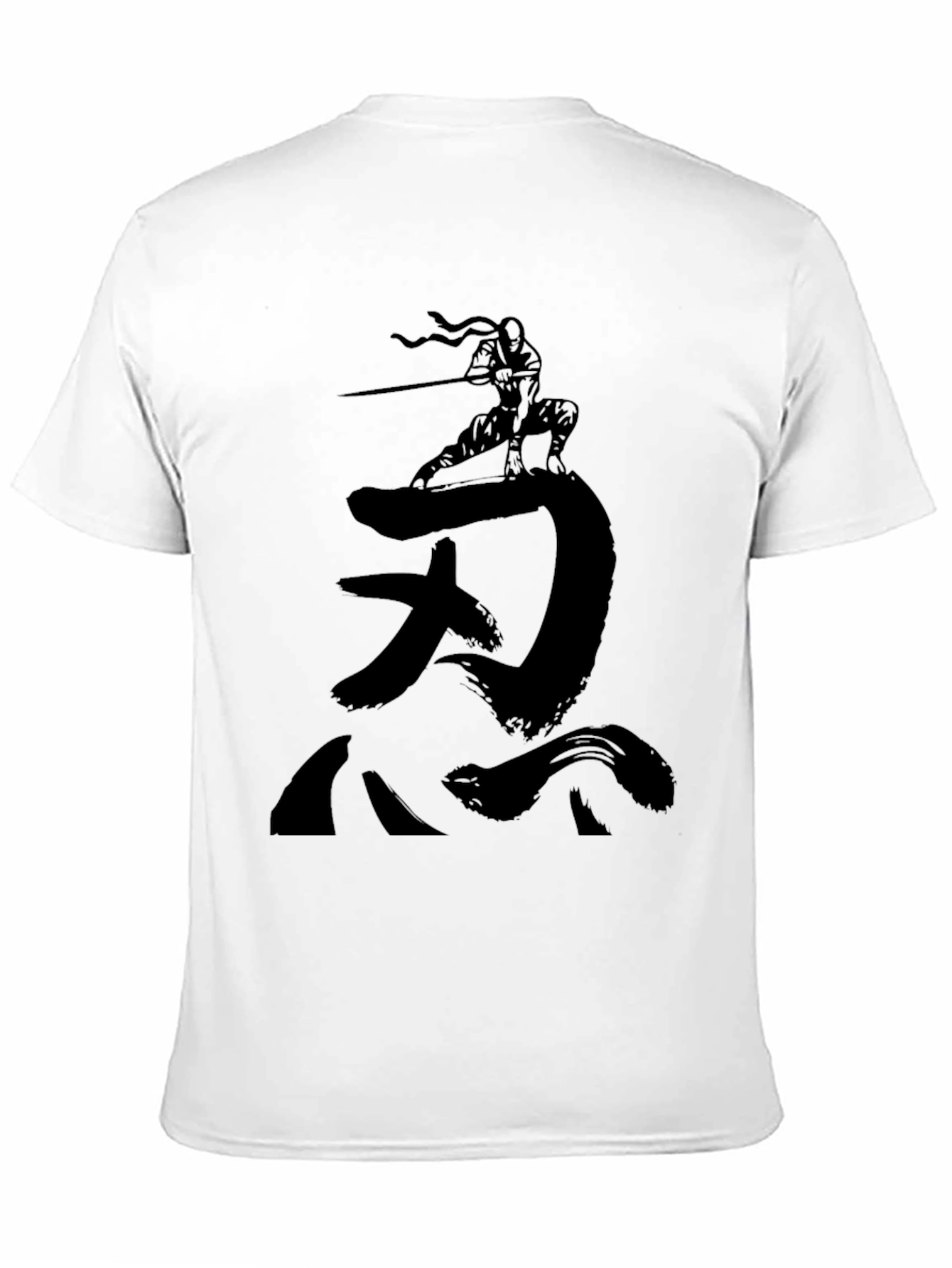 Ninja Silhouette Graphic Black T-Shirt