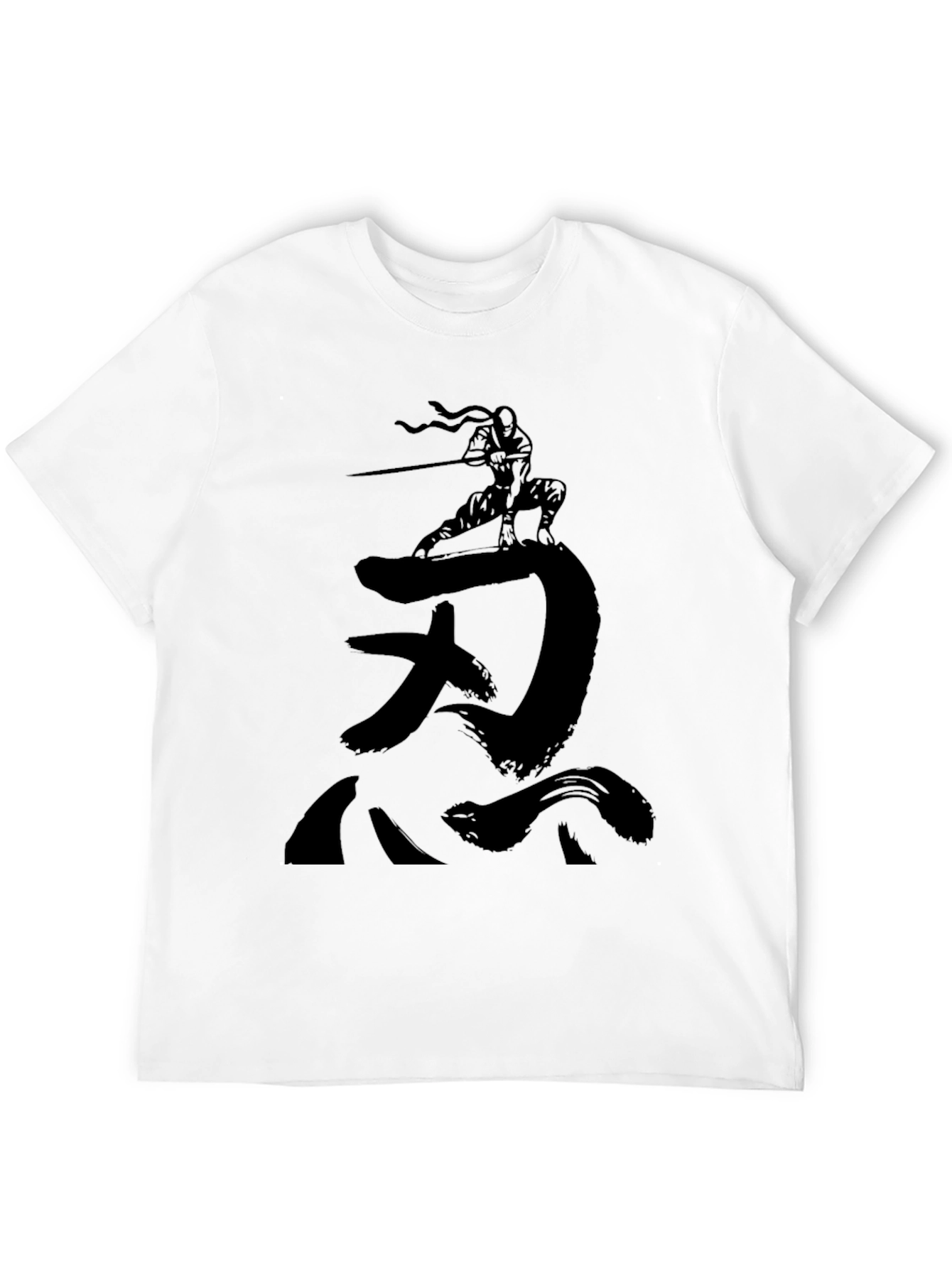 Ninja Silhouette Graphic Black T-Shirt
