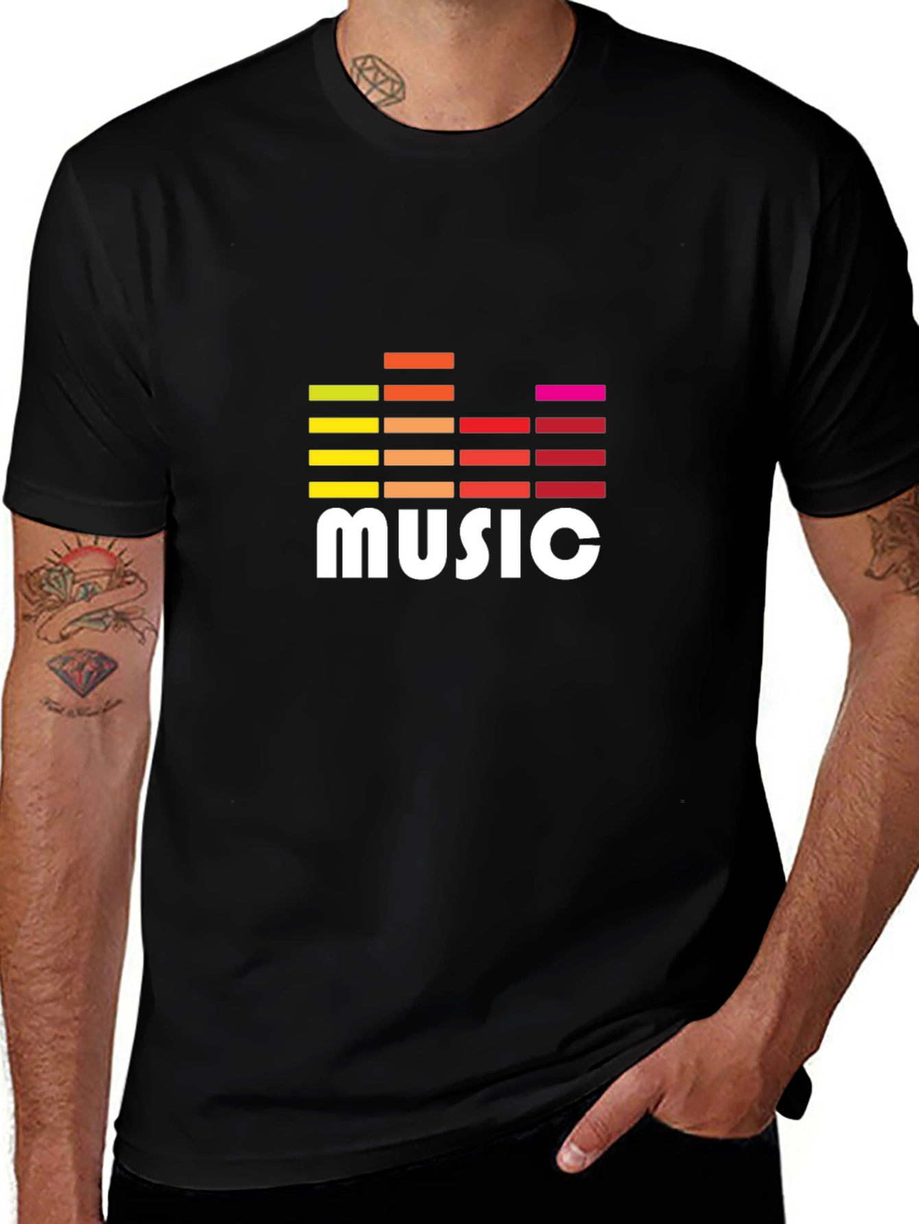 Music Graphic Tee - Trendy Sound Wave Design