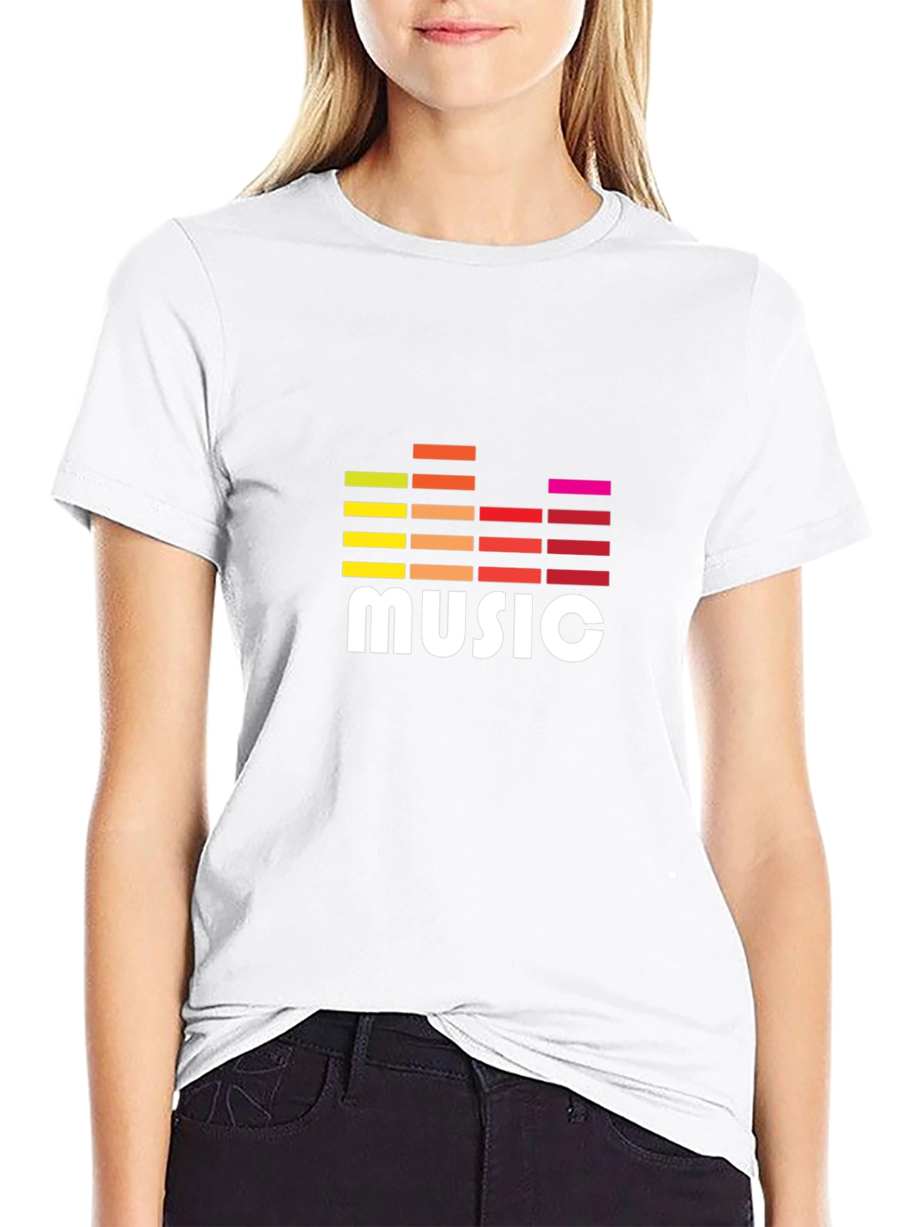 Music Graphic Tee - Trendy Sound Wave Design