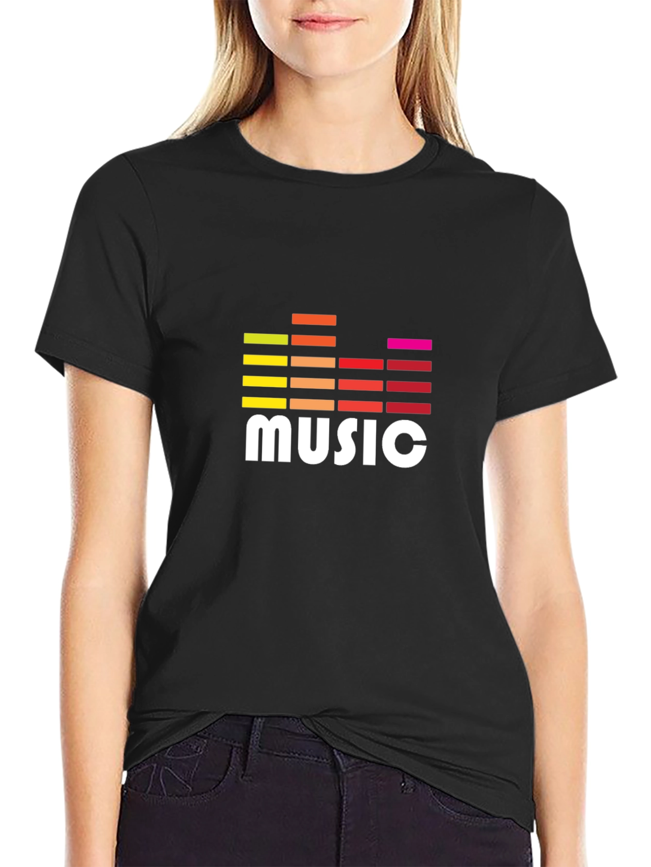 Music Graphic Tee - Trendy Sound Wave Design