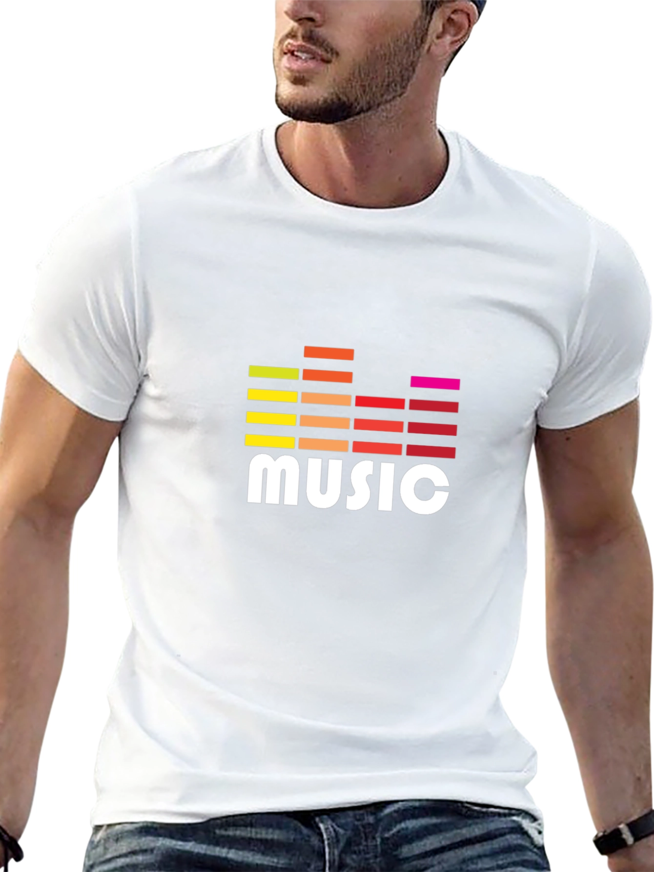 Music Graphic Tee - Trendy Sound Wave Design