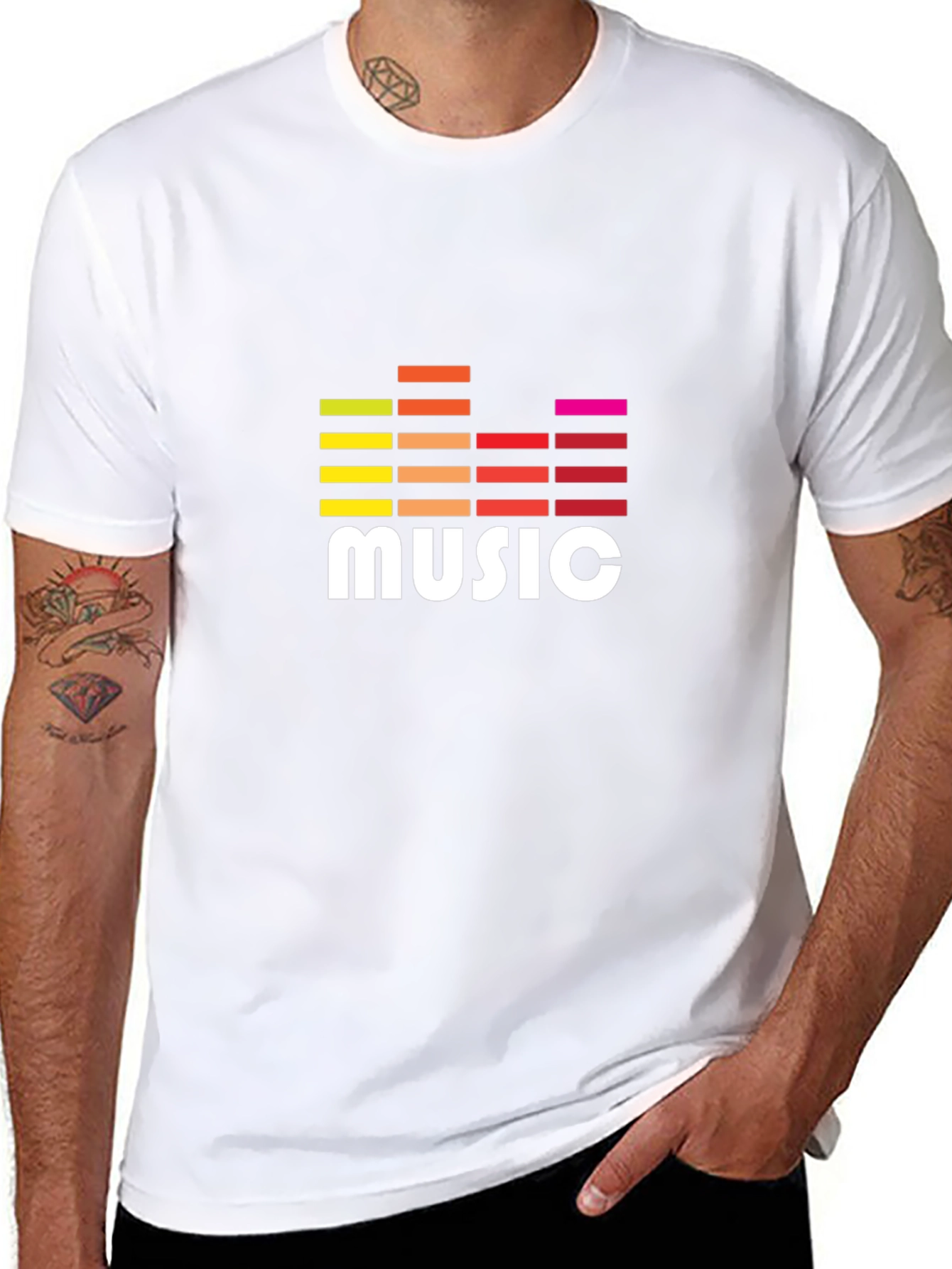 Music Graphic Tee - Trendy Sound Wave Design