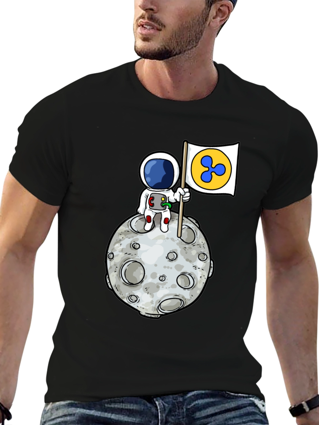 Astronaut Ripple XRP Moon T-Shirt
