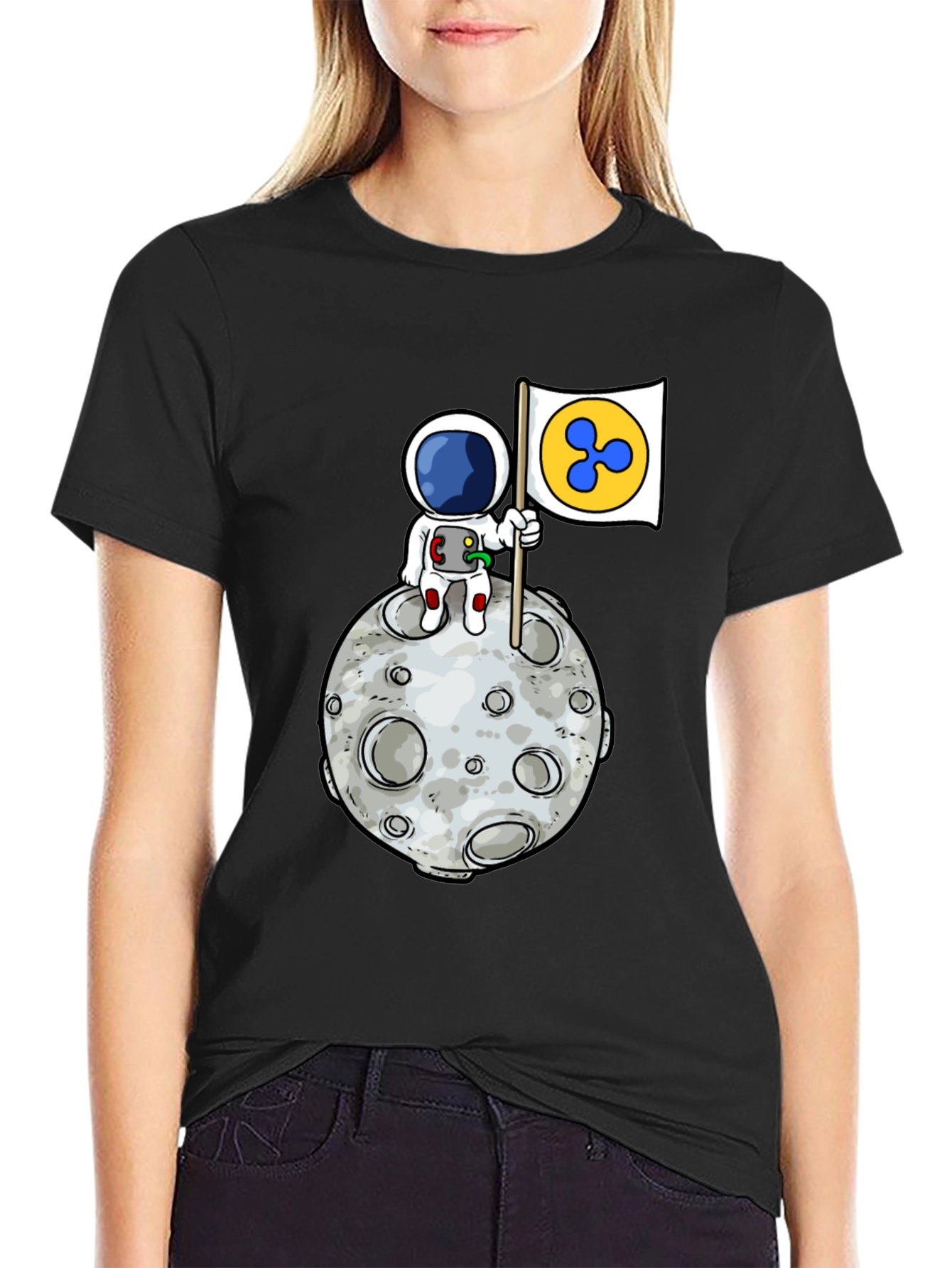 Astronaut Ripple XRP Moon T-Shirt