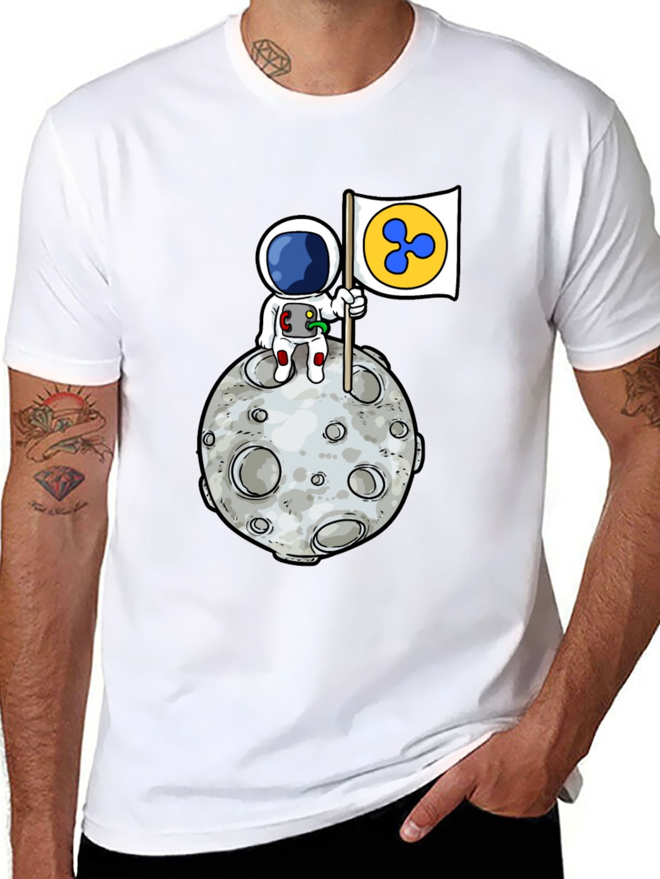 Astronaut Ripple XRP Moon T-Shirt