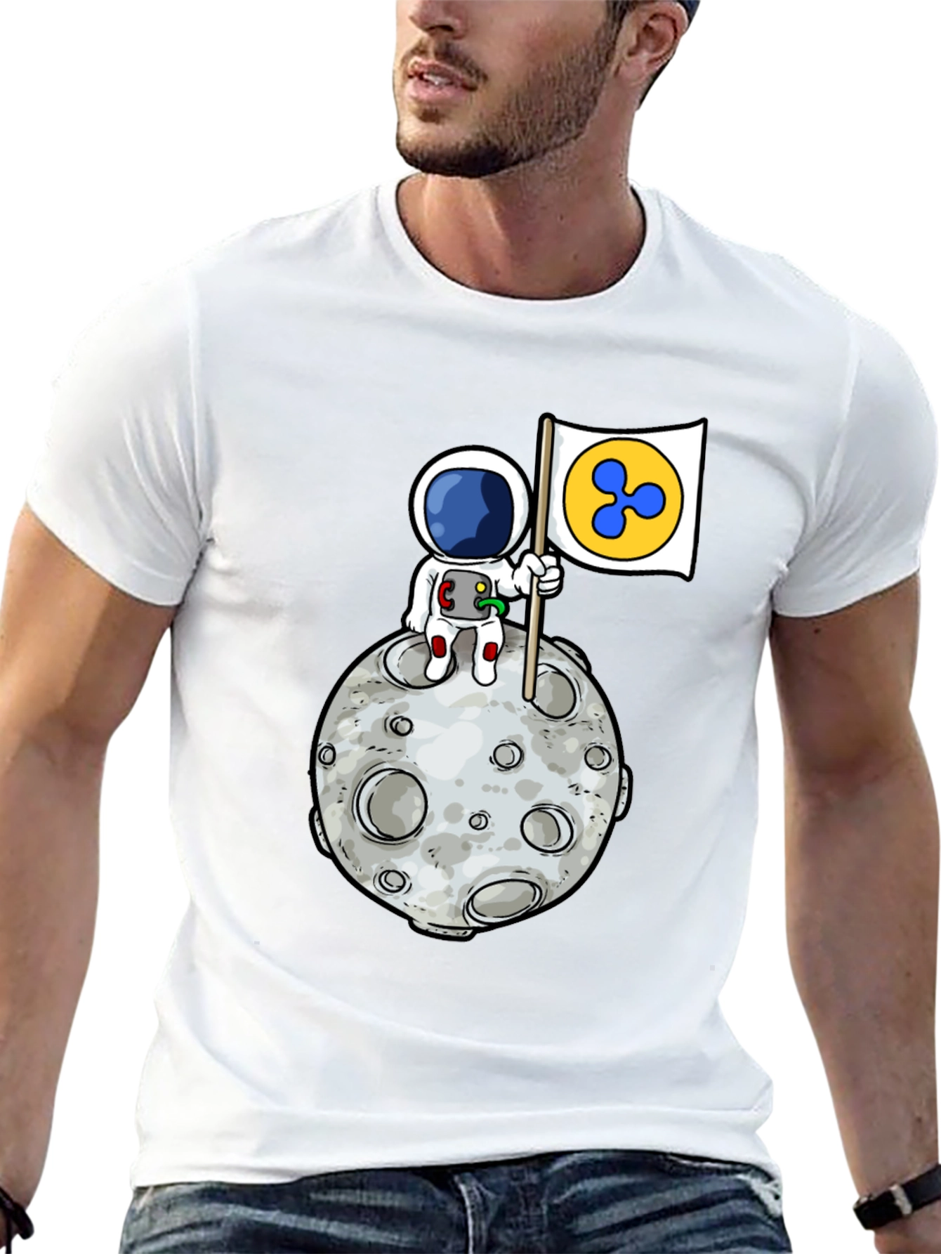 Astronaut Ripple XRP Moon T-Shirt