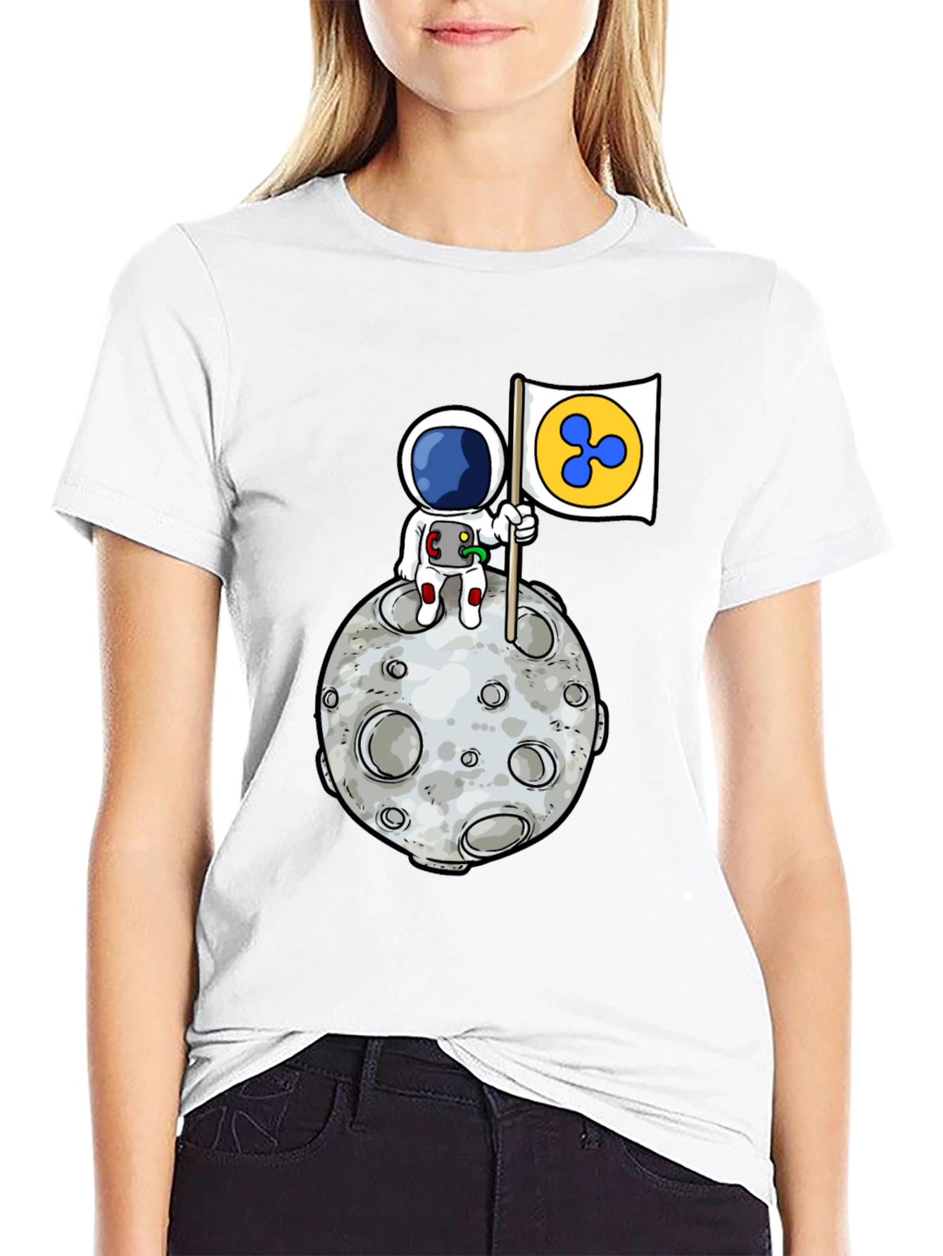 Astronaut Ripple XRP Moon T-Shirt