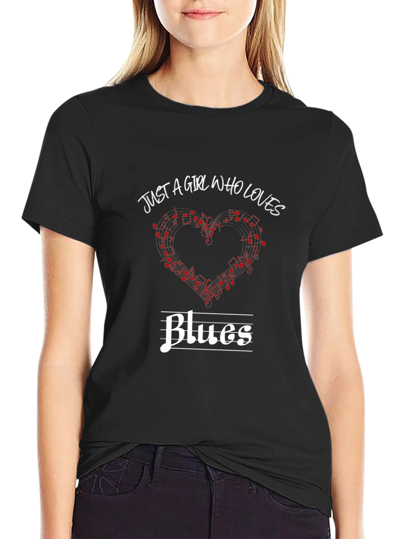 Just A Girl Who Loves Blues Music T-Shirt