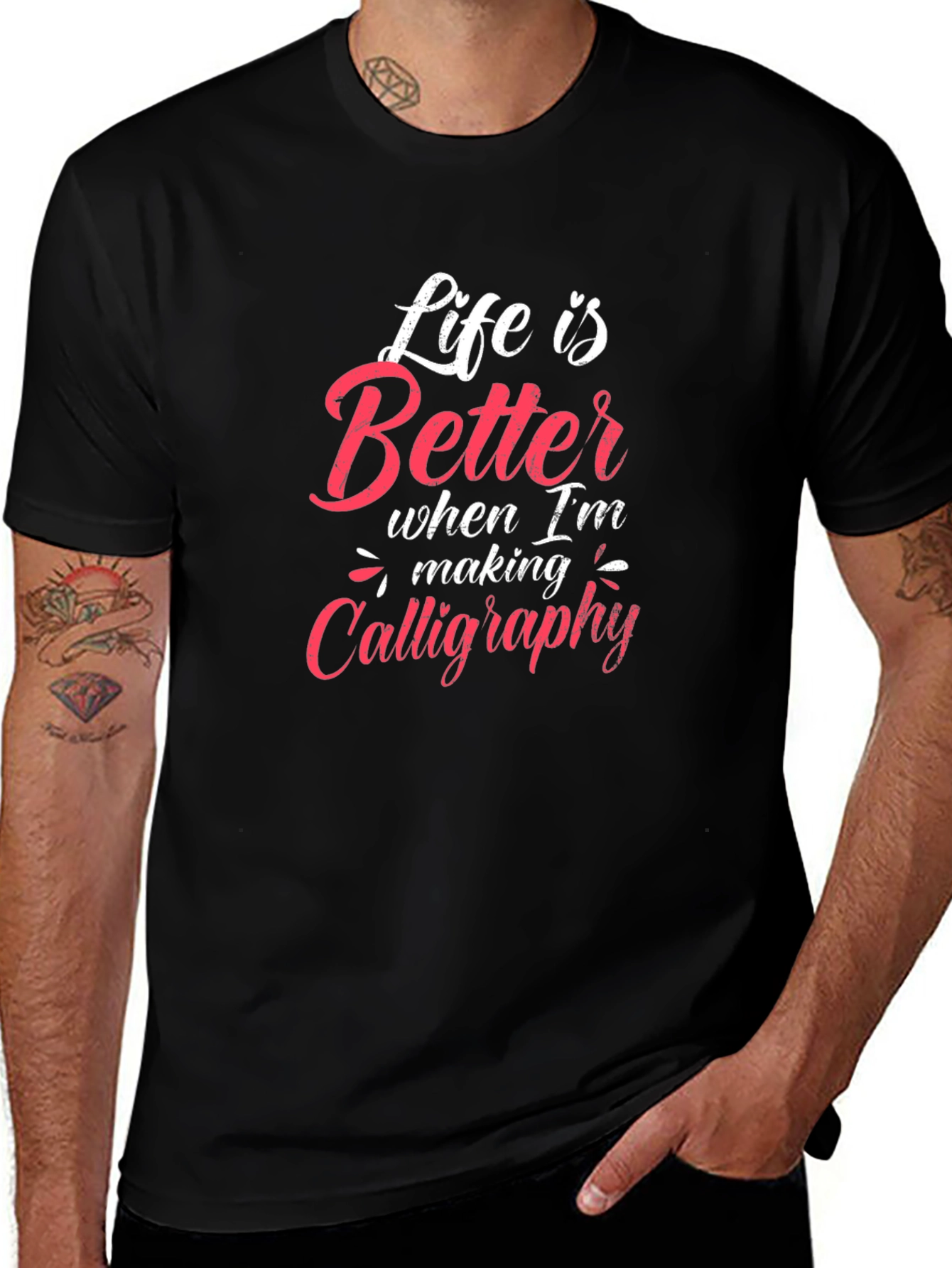 Calligraphy Lovers Black T-Shirt