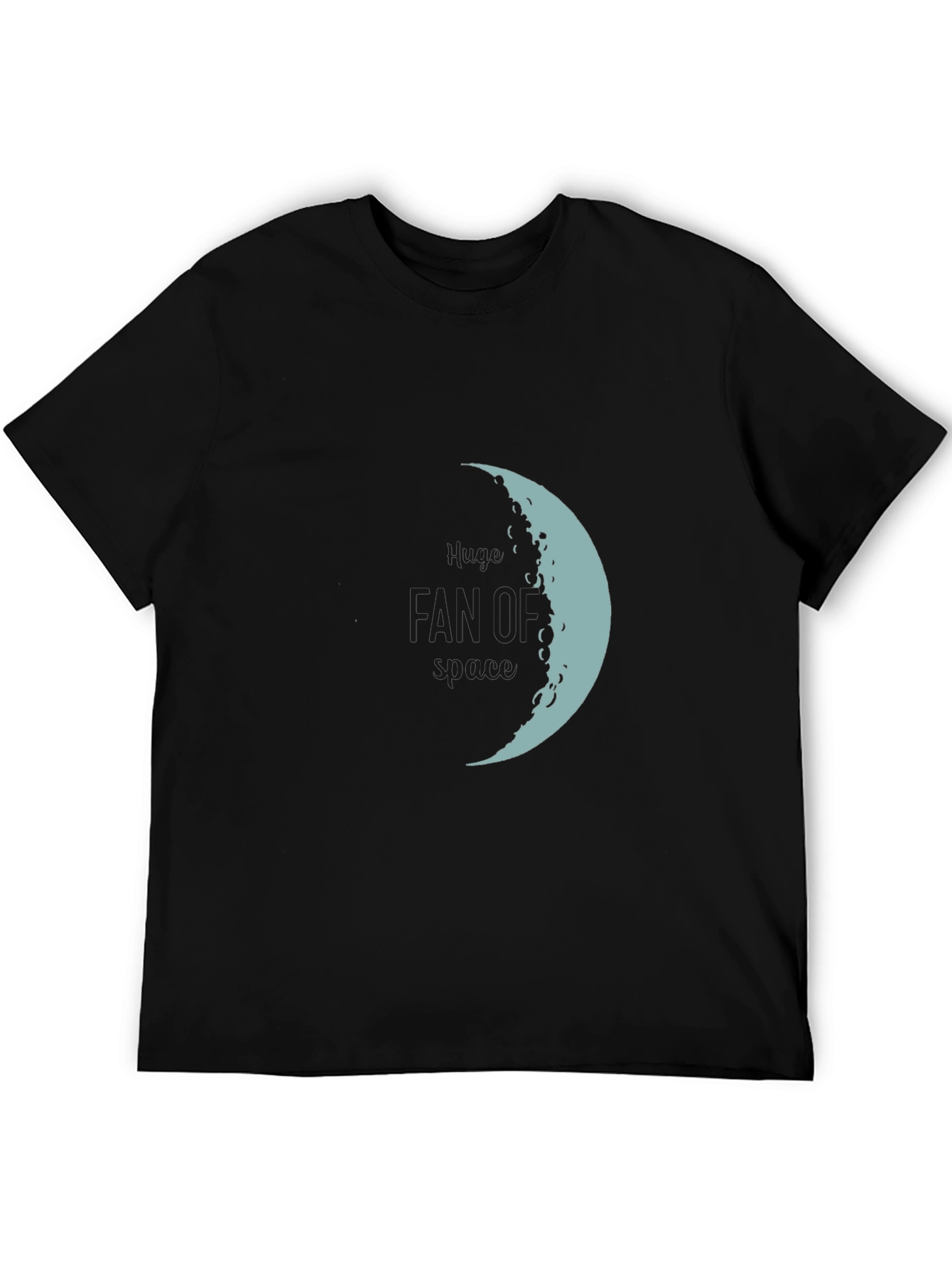 Lunar Crescent Graphic Tee - Soft Black Cotton