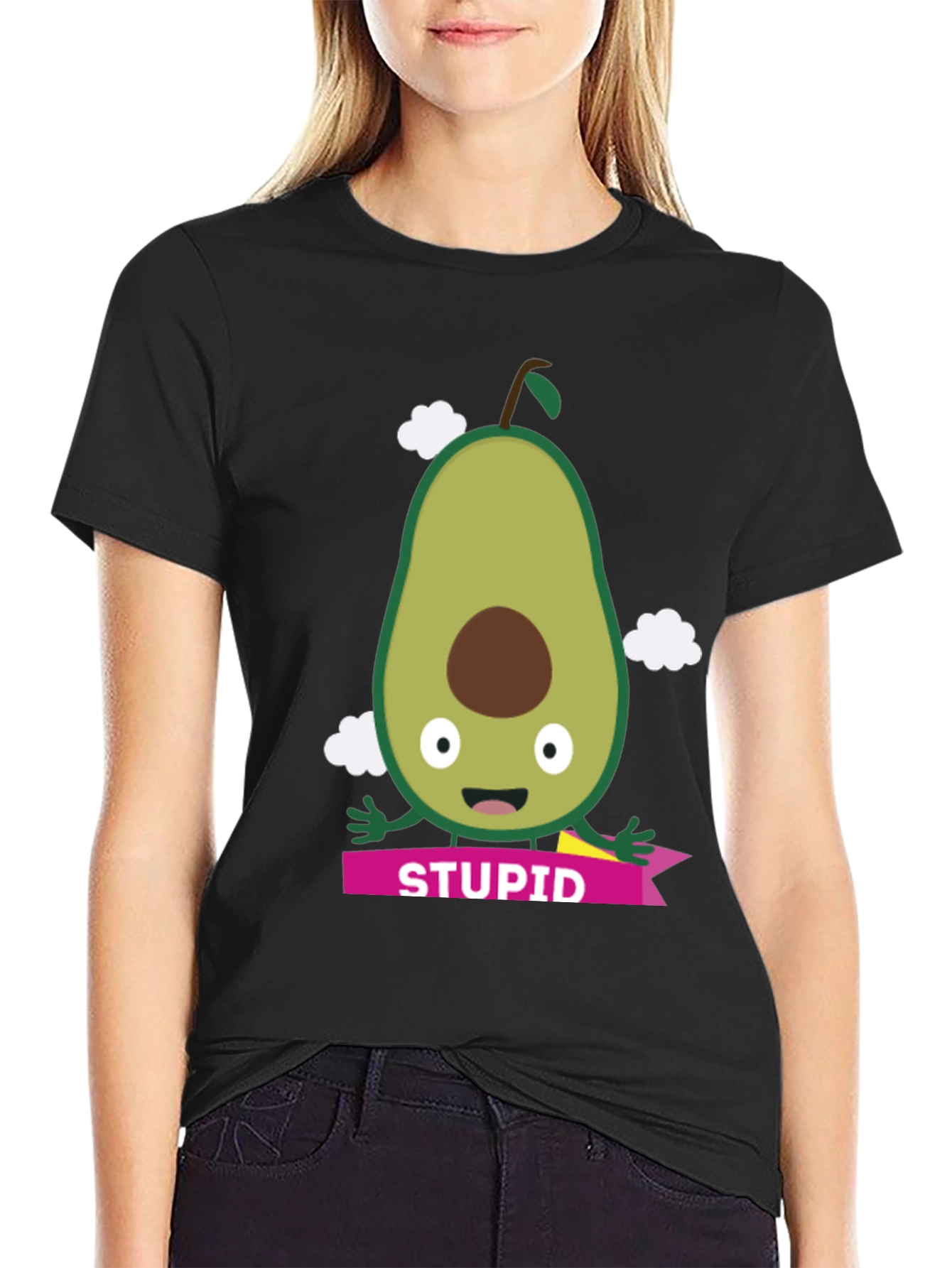 Funny Avocado Stupid Graphic T-Shirt