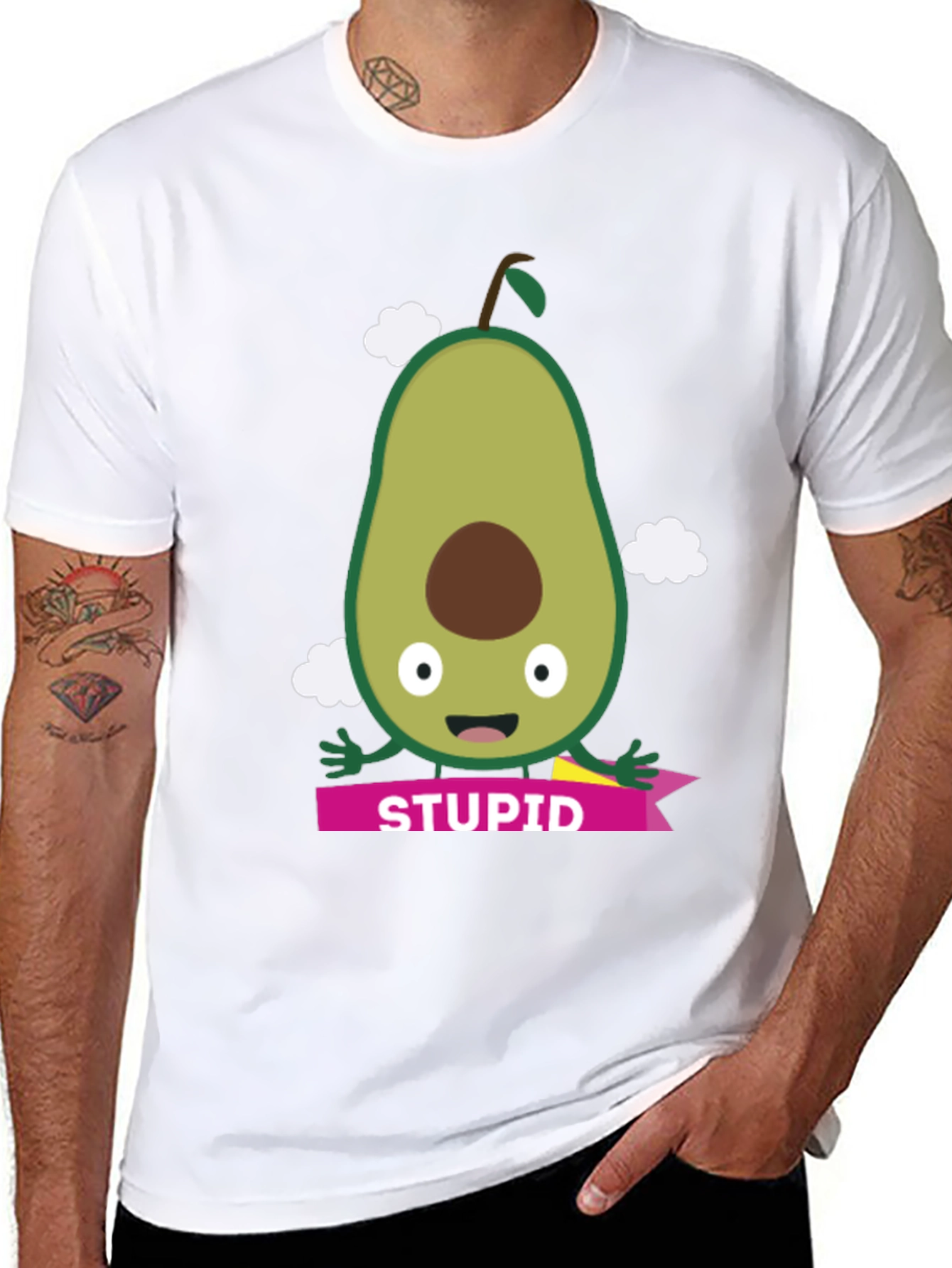 Funny Avocado Stupid Graphic T-Shirt