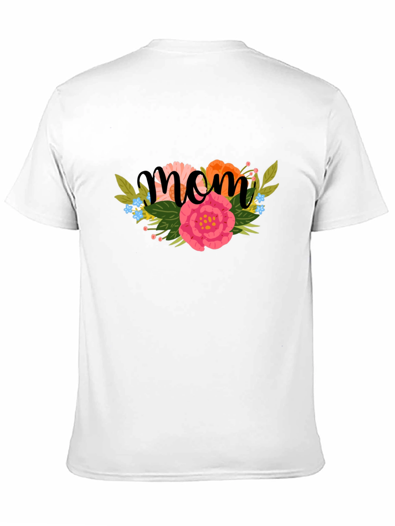 Floral Mom Graphic Black T-Shirt