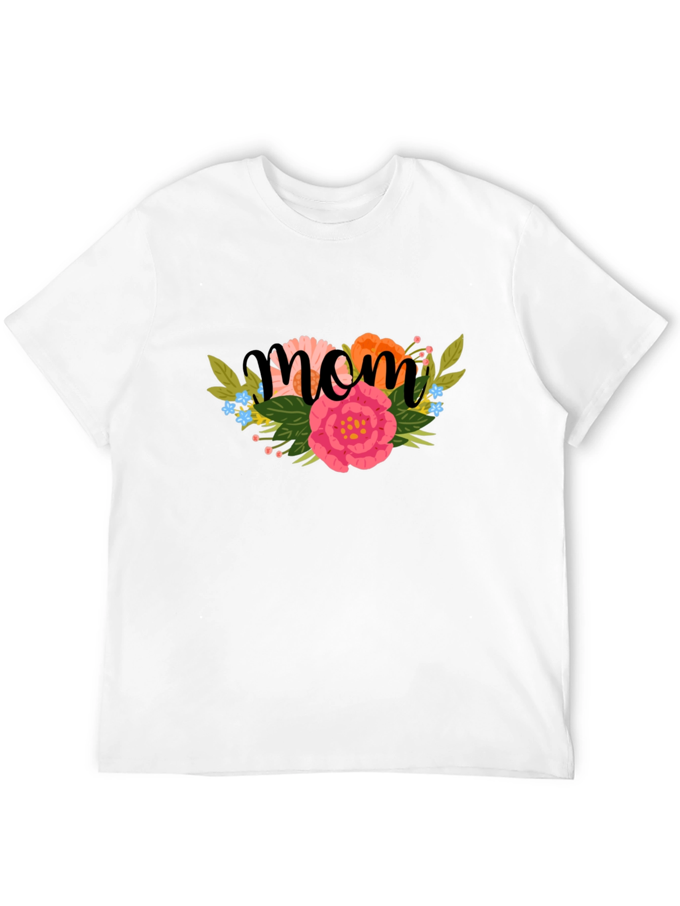 Floral Mom Graphic Black T-Shirt