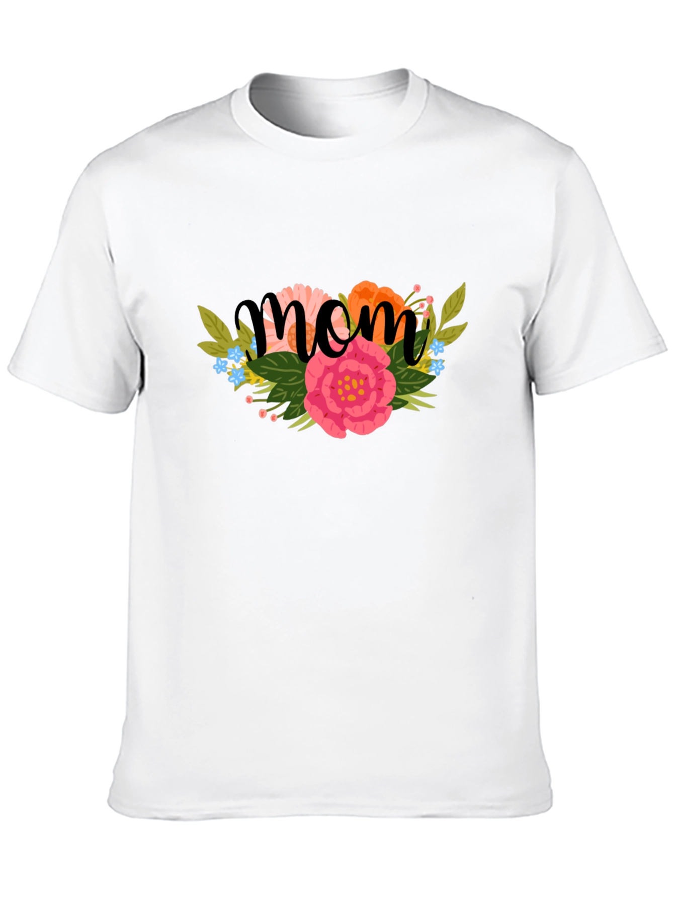 Floral Mom Graphic Black T-Shirt