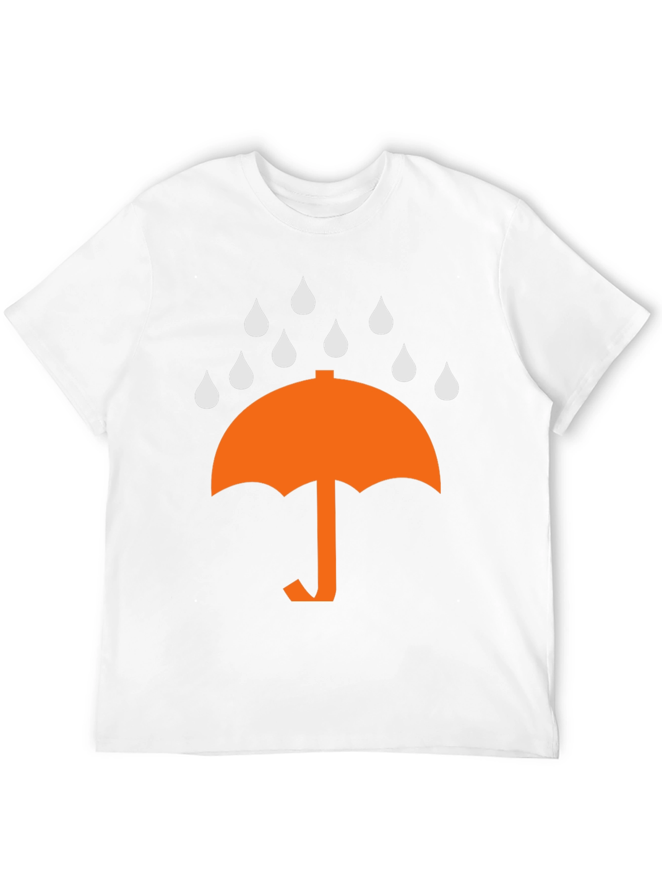 Umbrella Raindrop Graphic Tee - Black Cotton T-Shirt