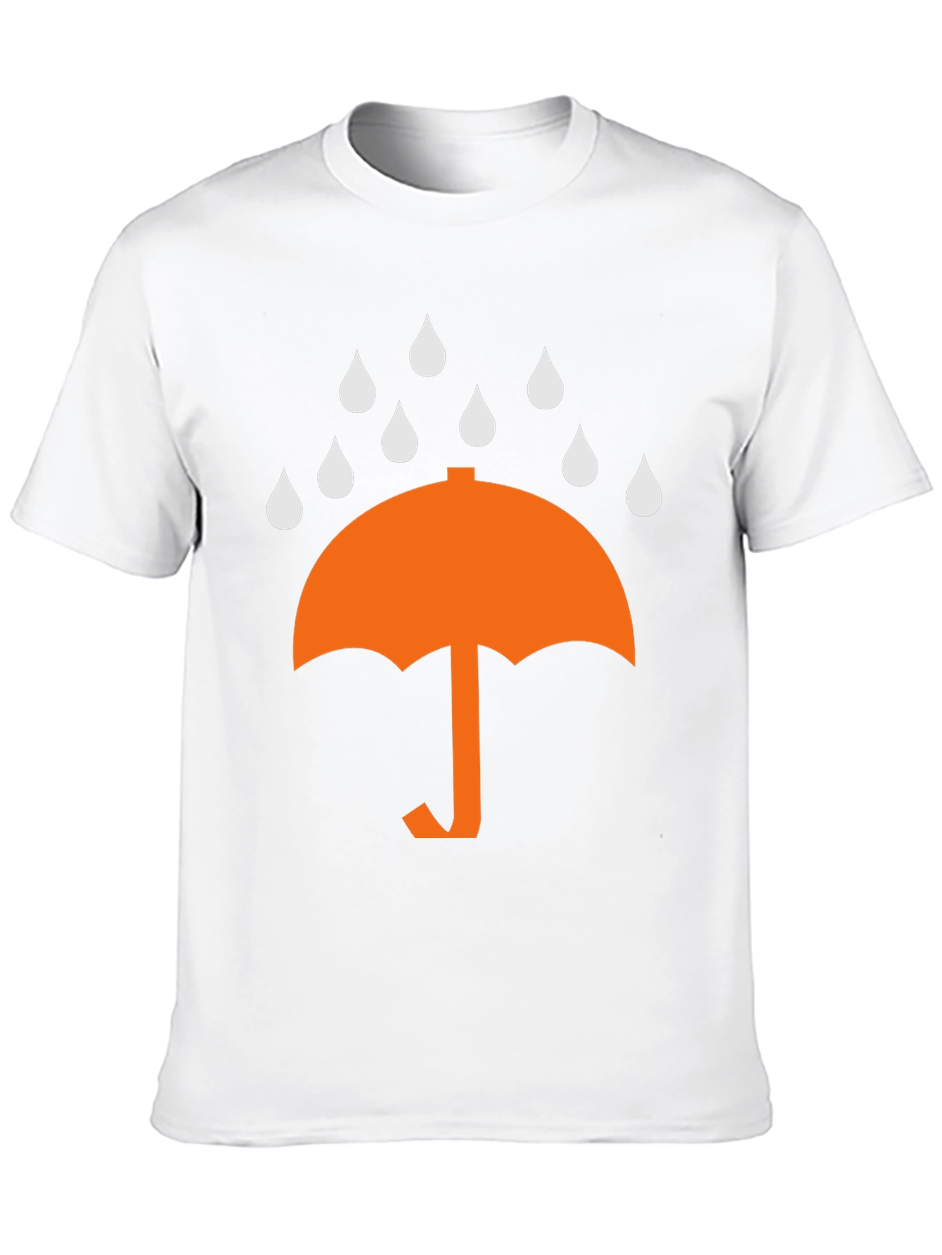 Umbrella Raindrop Graphic Tee - Black Cotton T-Shirt