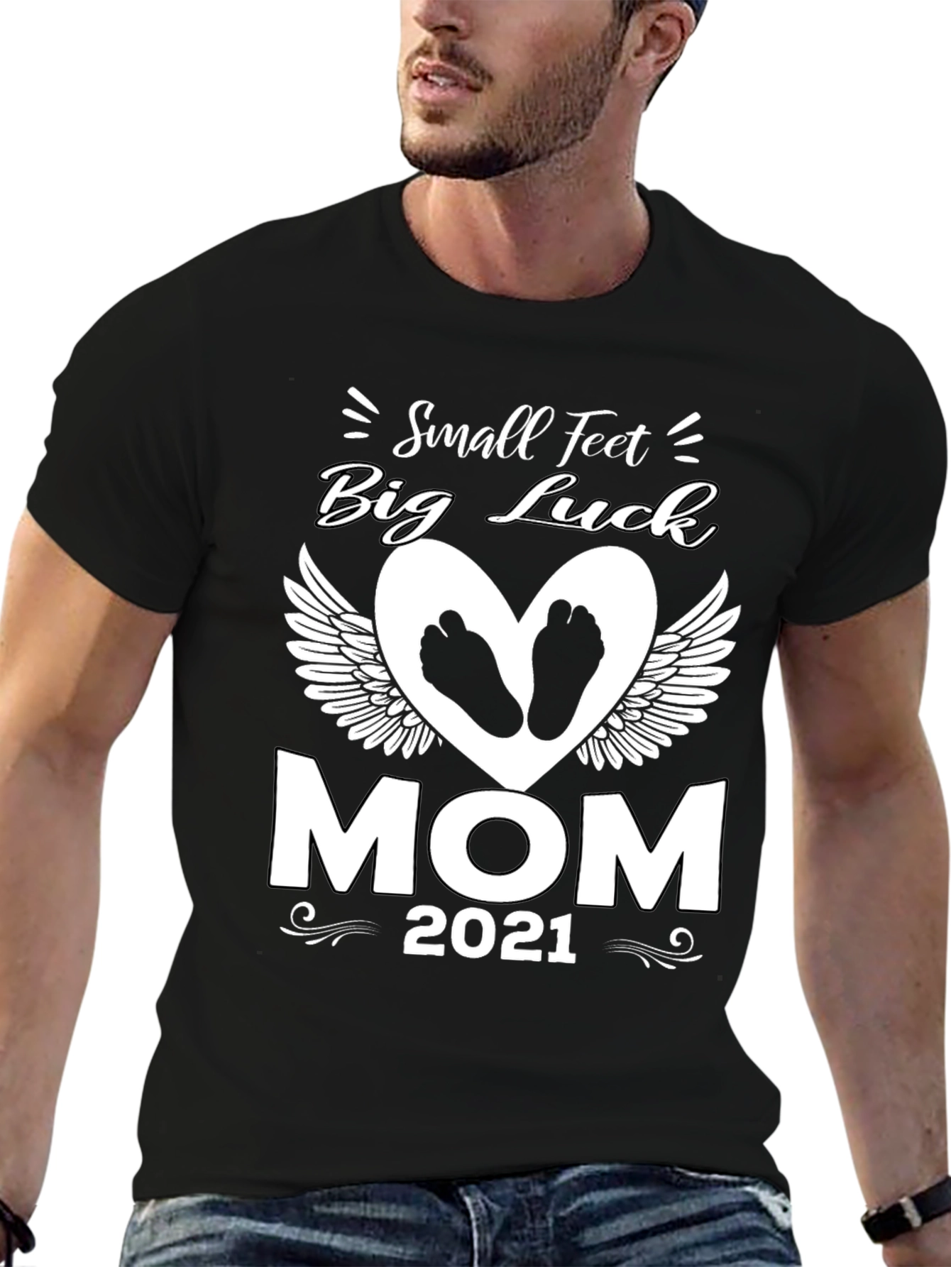 Small Feet Big Luck Mom 2021 T-Shirt