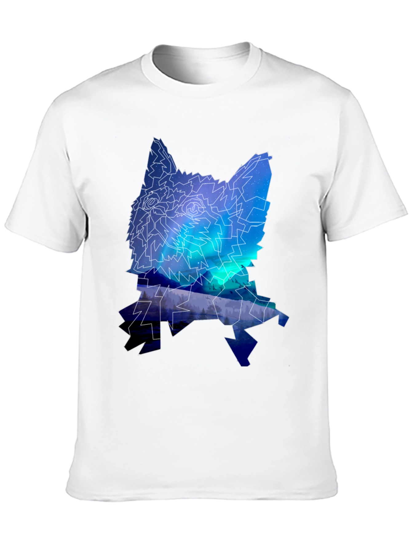 Northern Lights Wolf Graphic T-Shirt