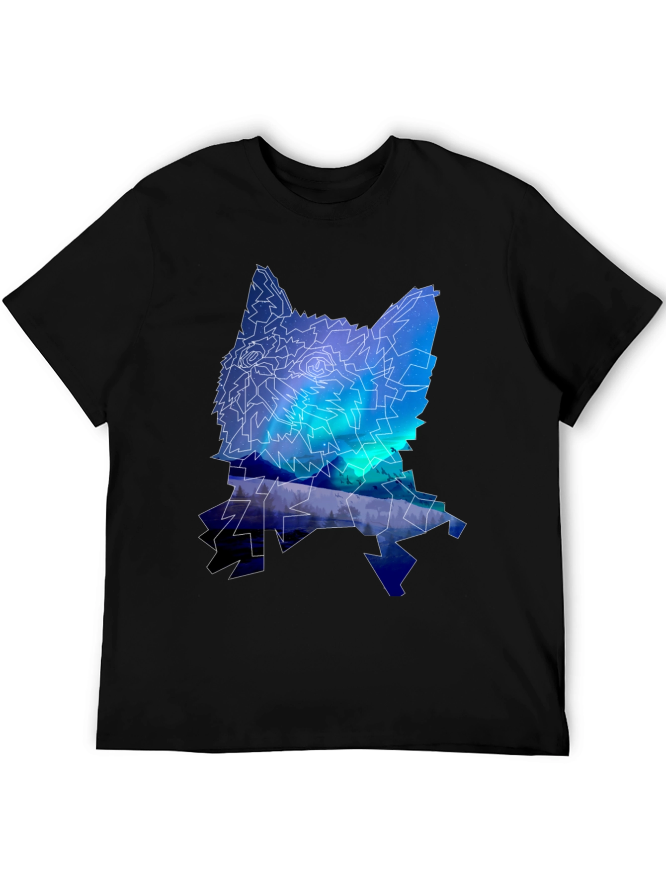 Northern Lights Wolf Graphic T-Shirt