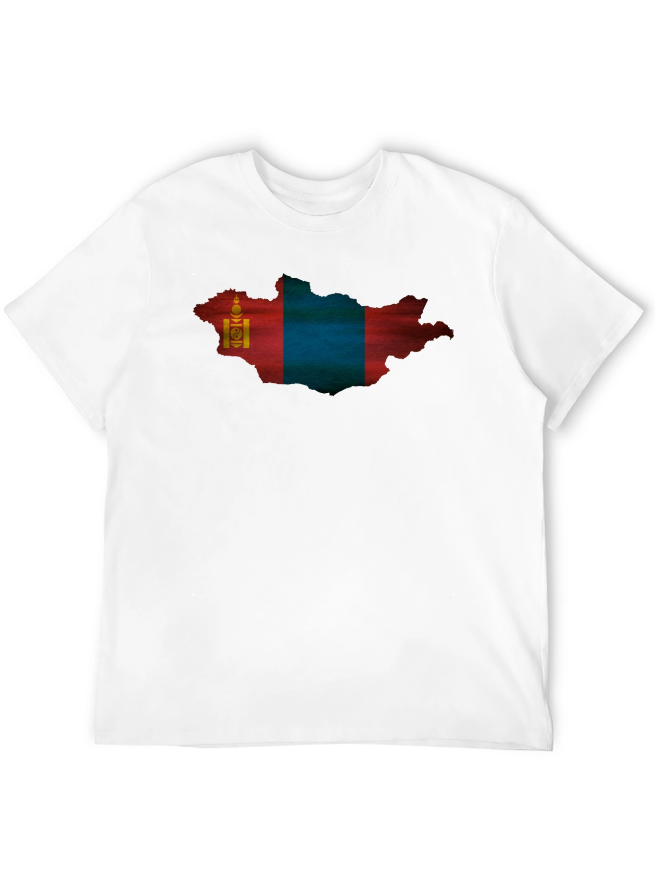 Mongolia Flag Map T-Shirt - Black
