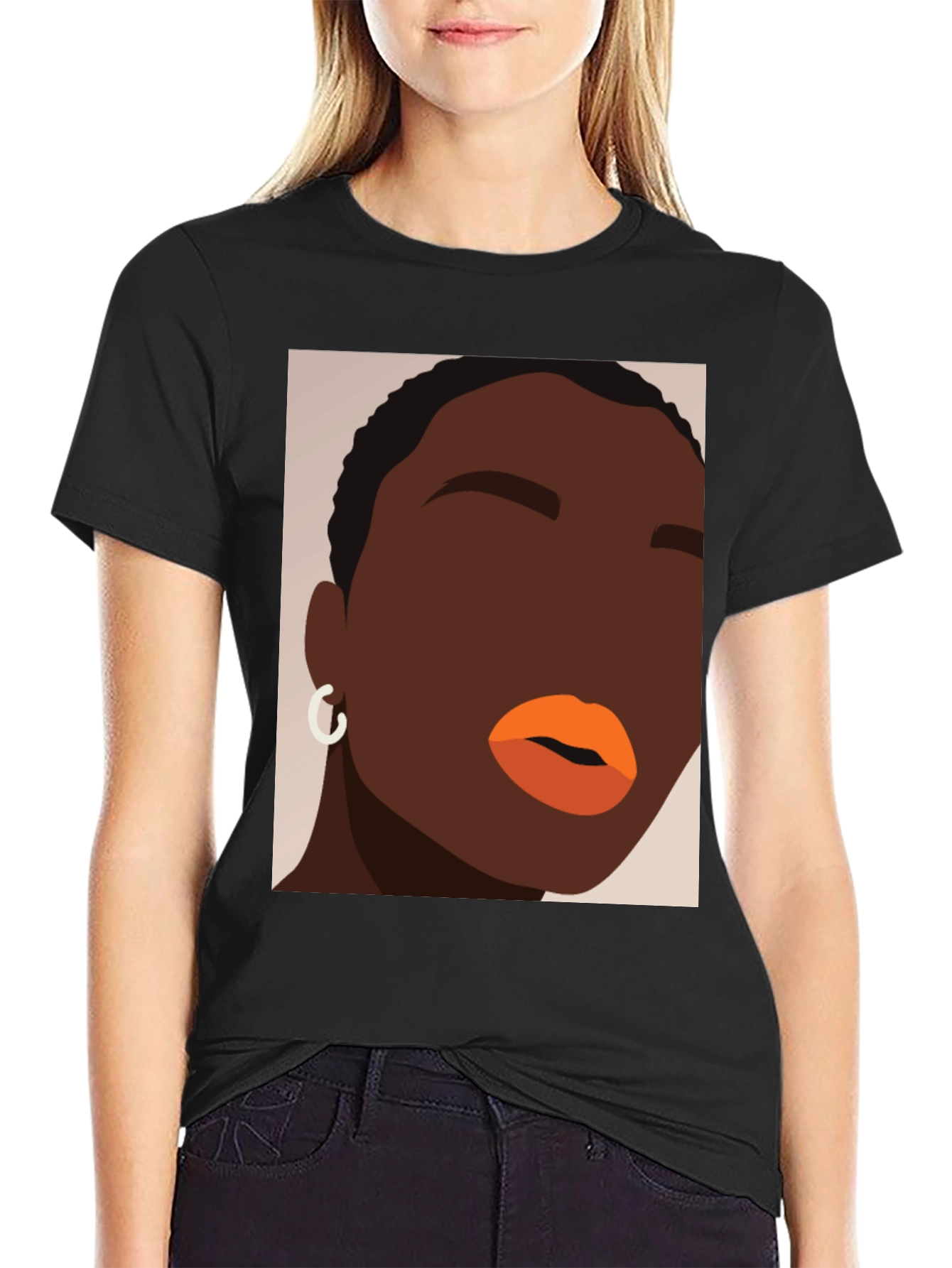 Minimalist Art Graphic Tee - Black
