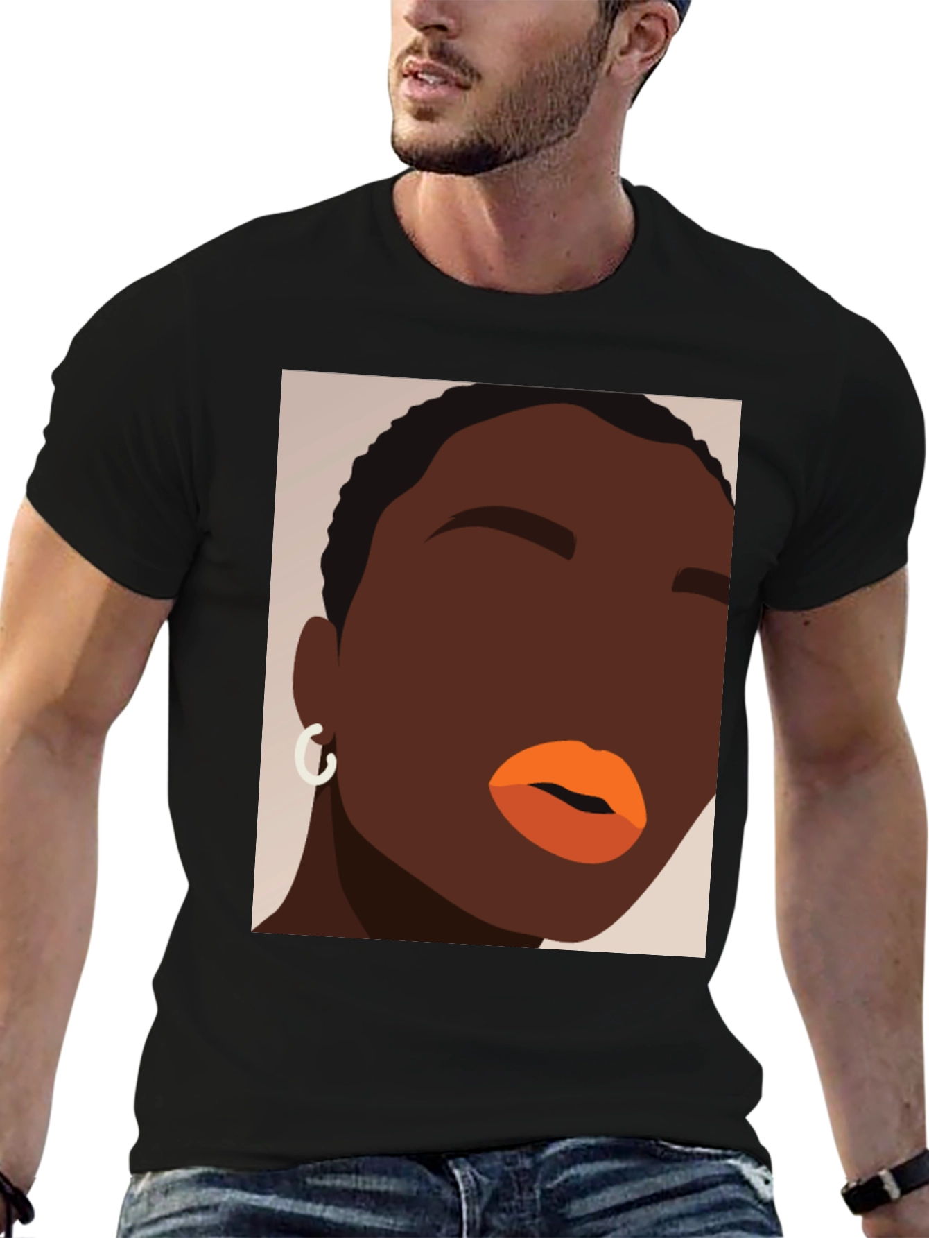 Minimalist Art Graphic Tee - Black
