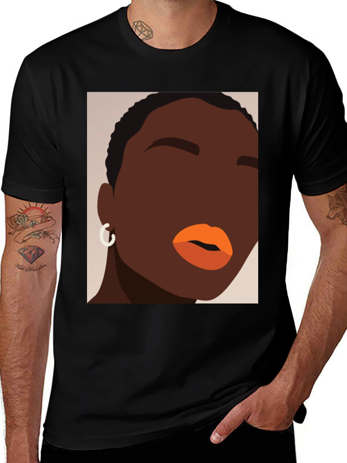 Minimalist Art Graphic Tee - Black