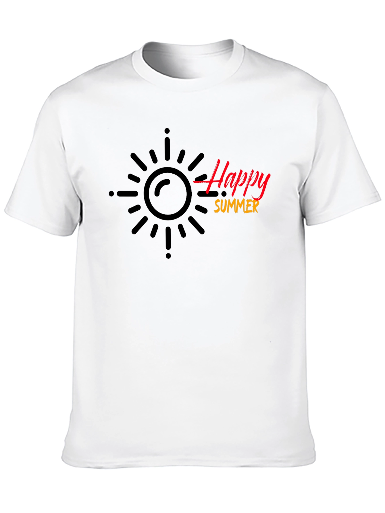 Happy Summer Black T-Shirt - Casual Style