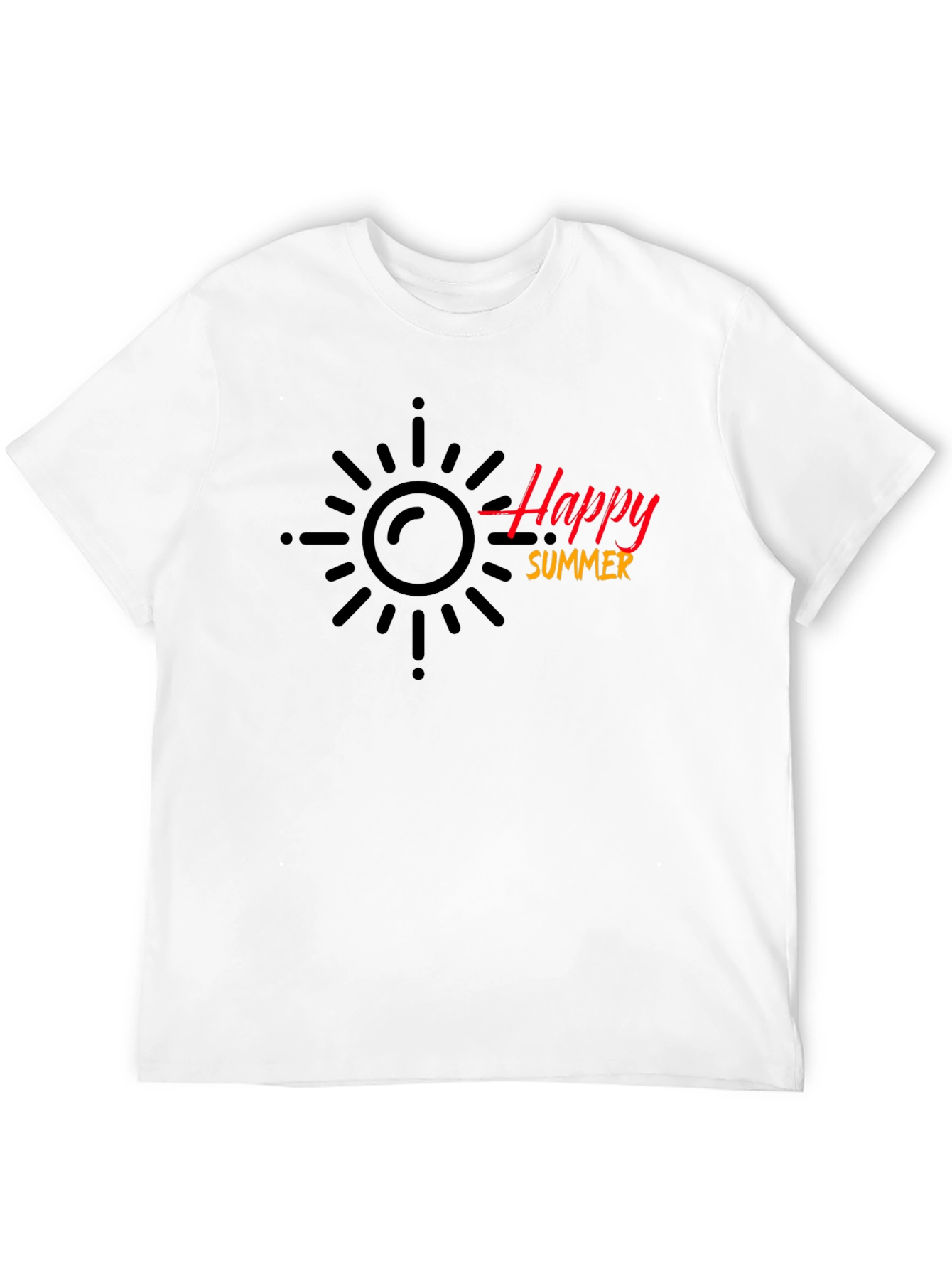 Happy Summer Black T-Shirt - Casual Style