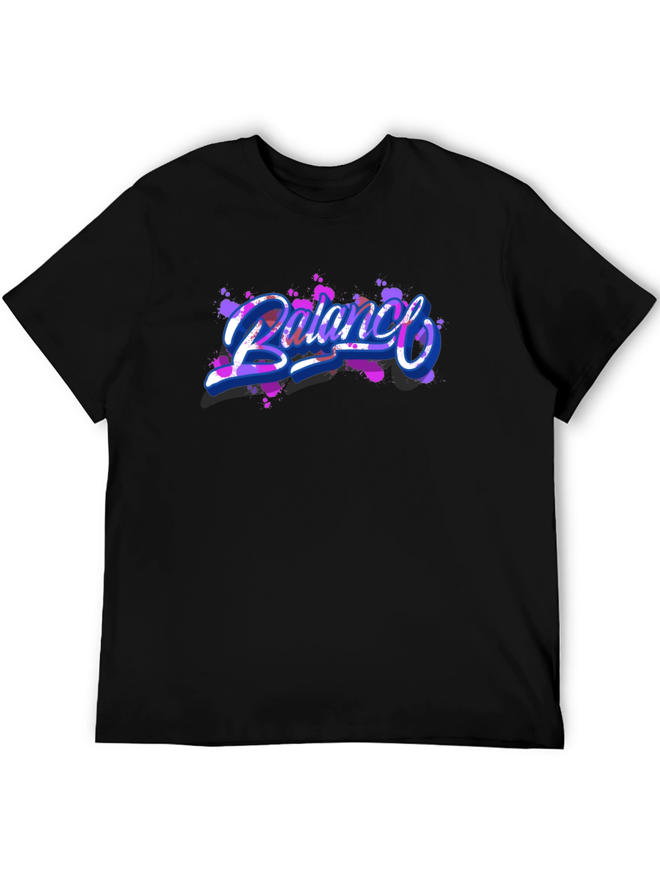 Balance Graphic Print Black T-Shirt