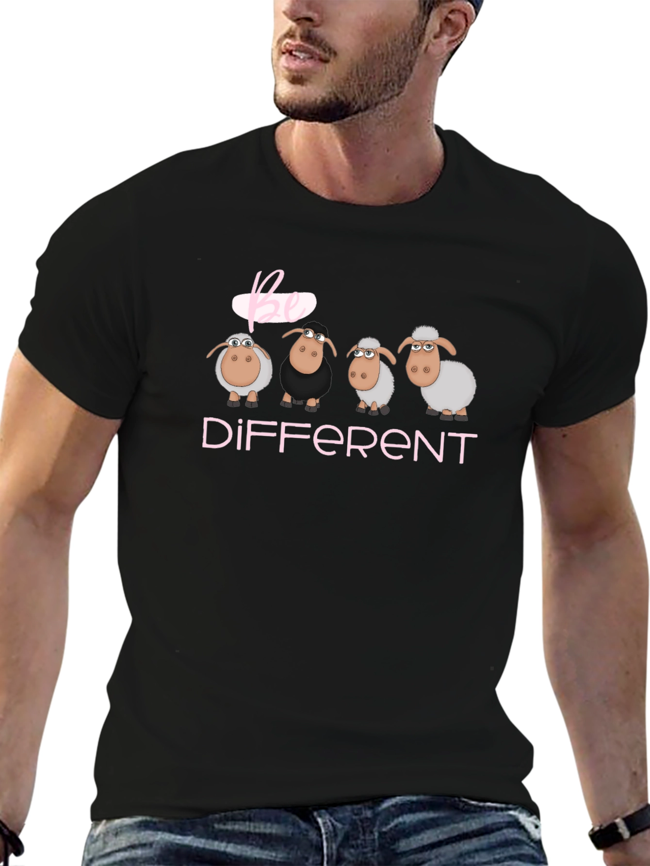 Be Different Sheep T-Shirt - Unique Graphic Tee