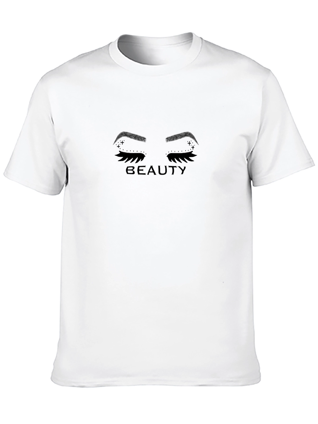 Beauty Eyes Graphic Tee - Black Crew Neck T-Shirt