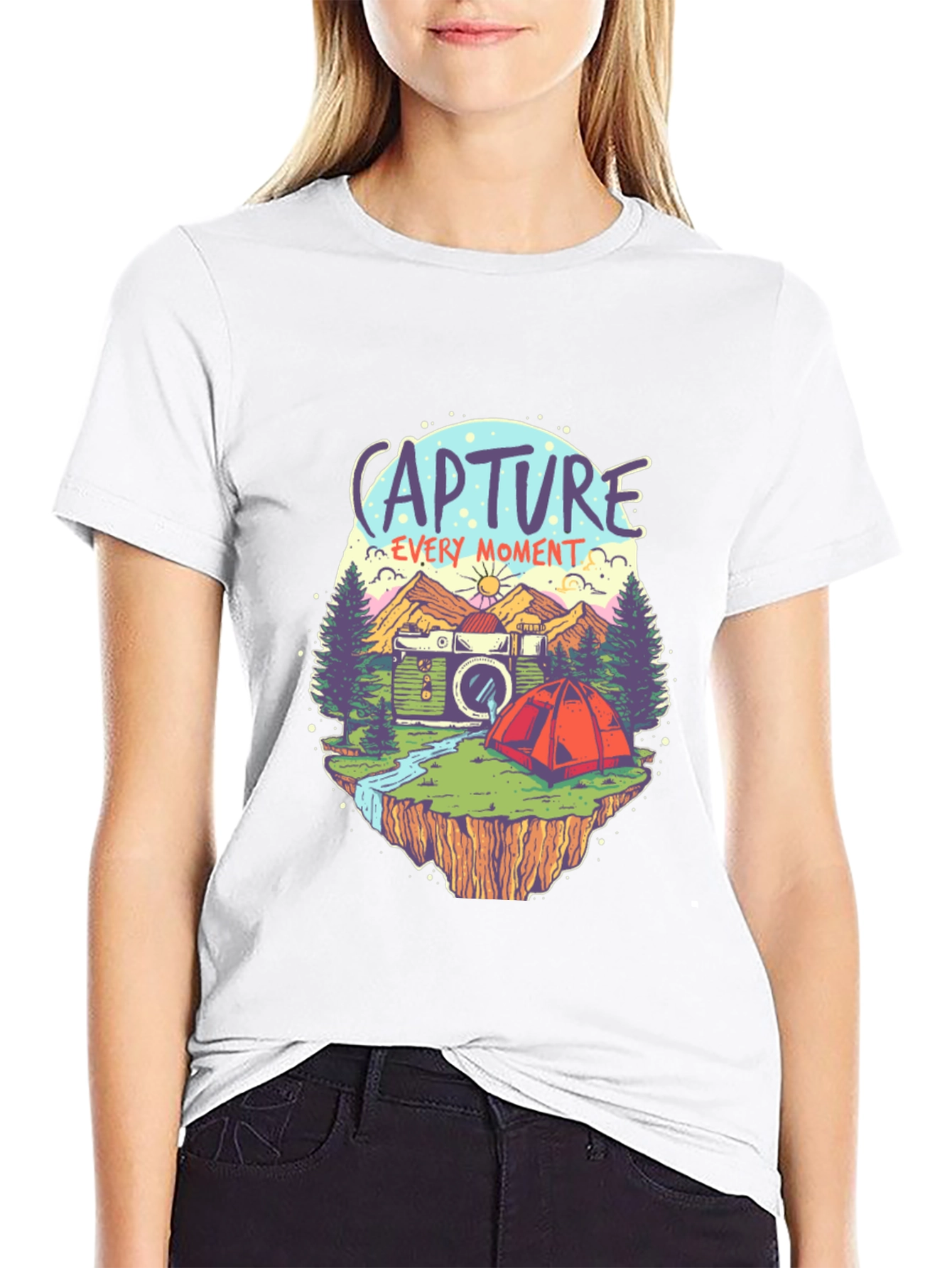 Capture Every Moment Black Graphic Tee
