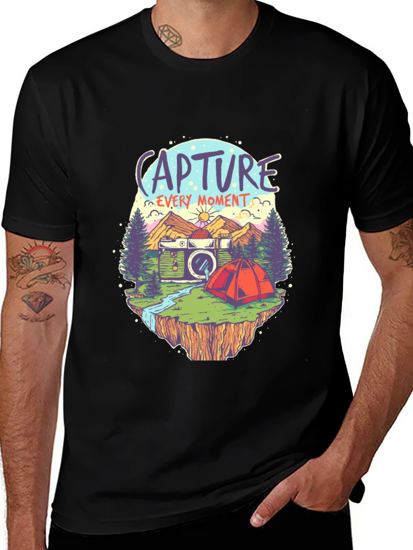 Capture Every Moment Black Graphic Tee