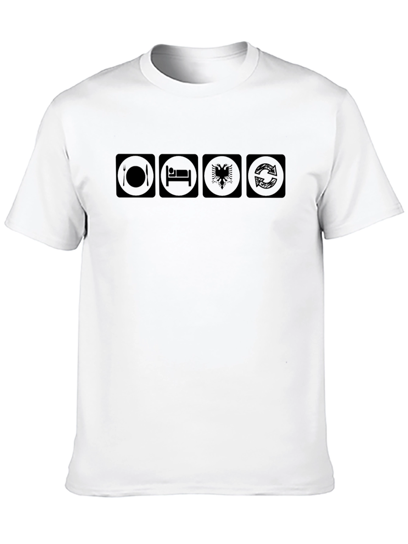 Eat Sleep Albania Repeat Black T-Shirt