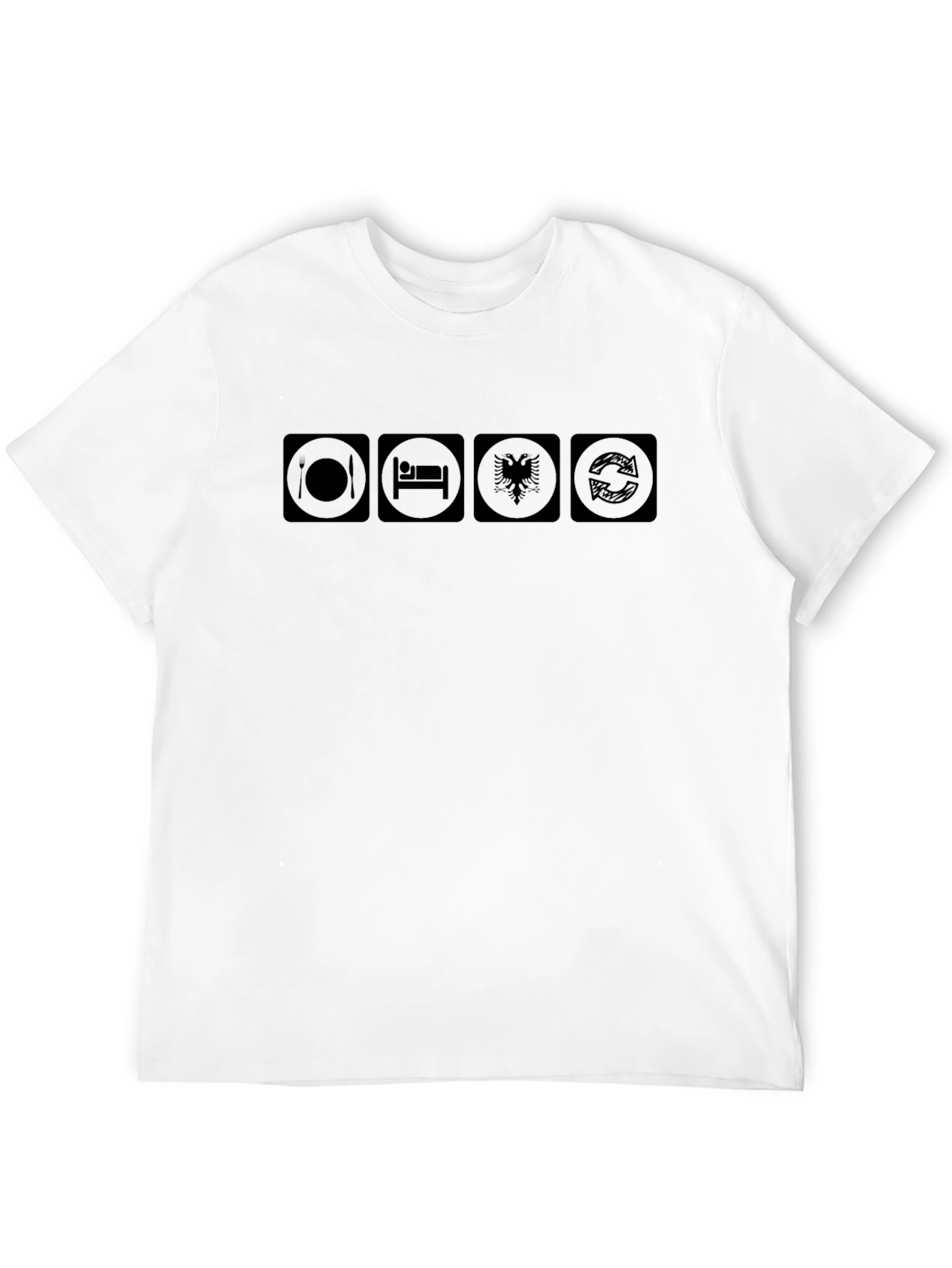 Eat Sleep Albania Repeat Black T-Shirt