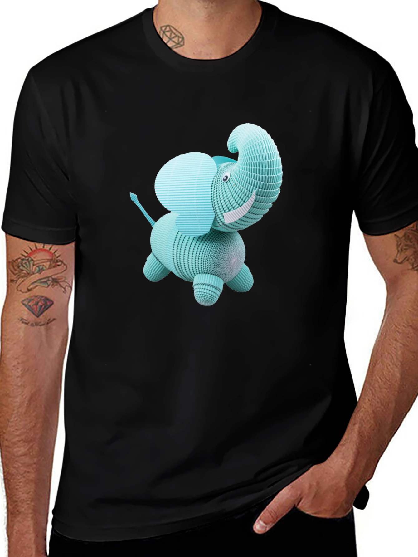 Cute Elephant Graphic Tee - Modern Design